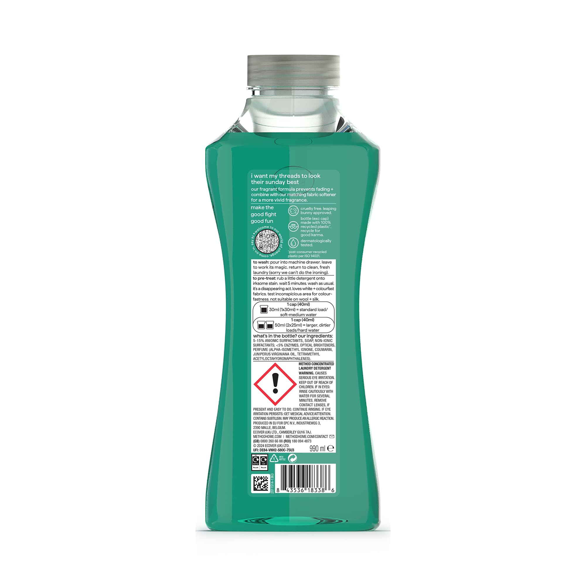 Method Concentrated Laundry Detergent - Tropical Coconut Scent, 990ml 3
