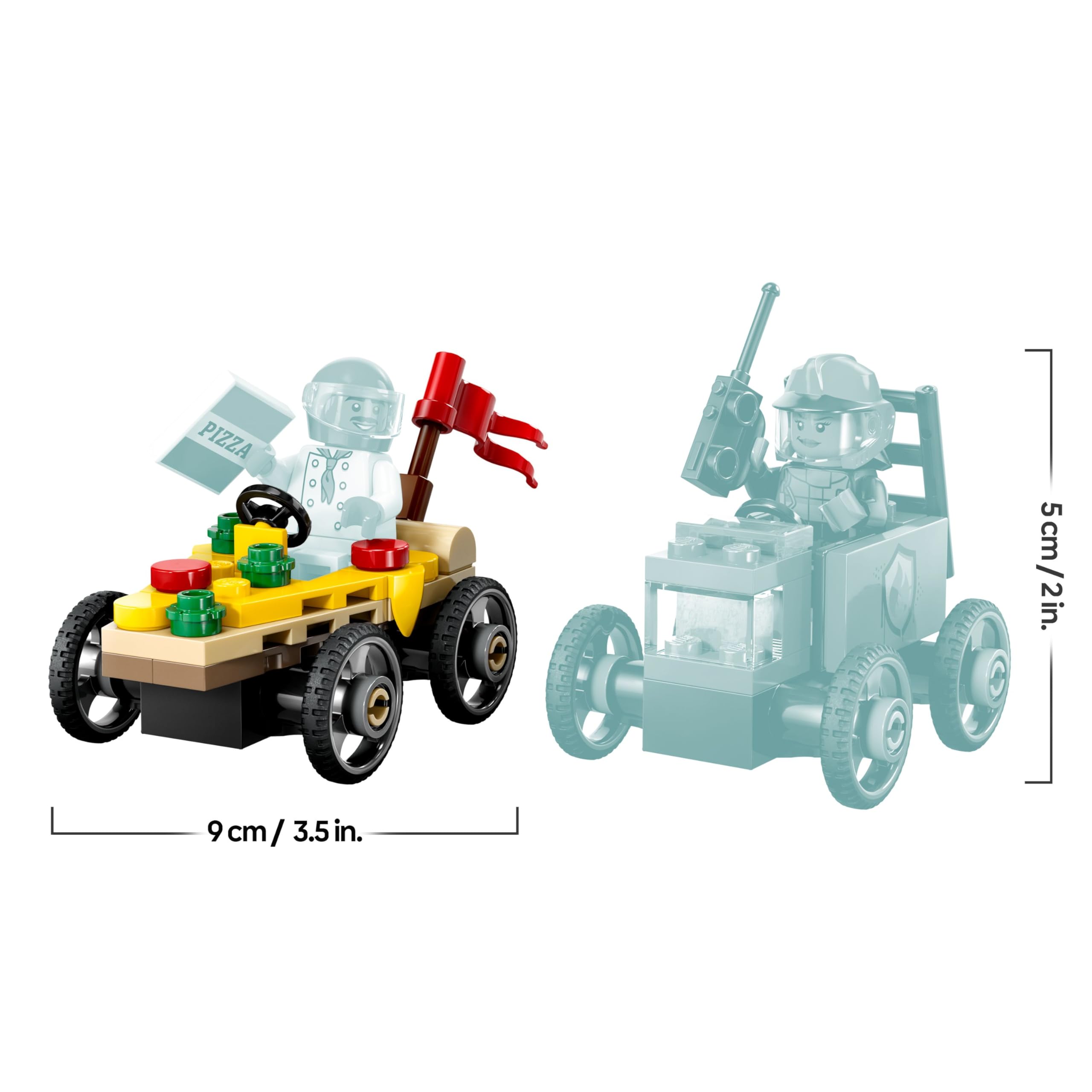 LEGO City Pizza vs. Fire Truck Race Car Pack - Building Set for 5+ Year Olds 2