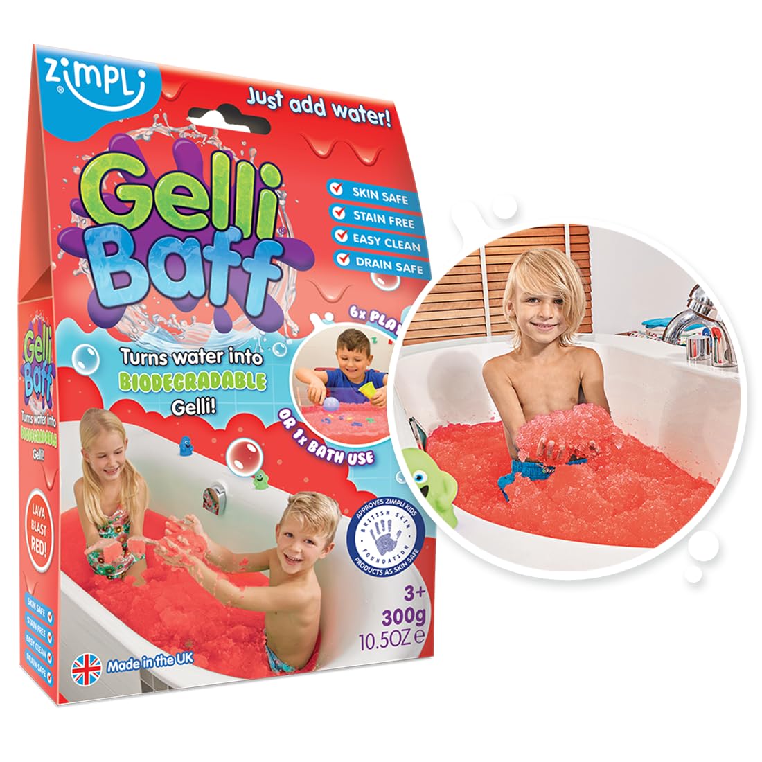 Gelli Baff Red - Magical Bath Toy for Kids, Turns Water into Squishy Goo 7
