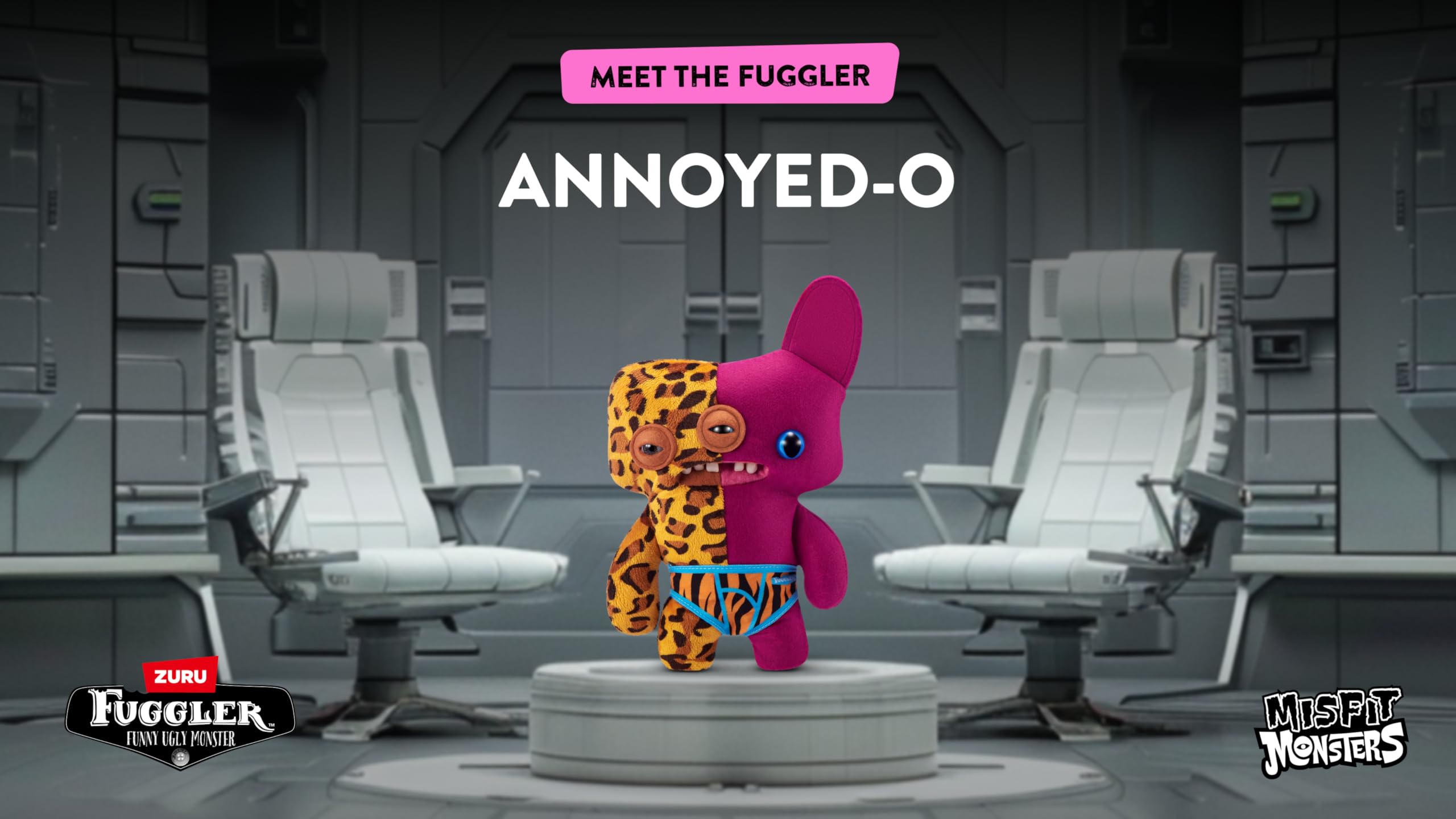 Fuggler Misfit Monsters 9-inch Series 1 - Annoyed-o Leopard & Burgundy Plush Toy by ZURU 13