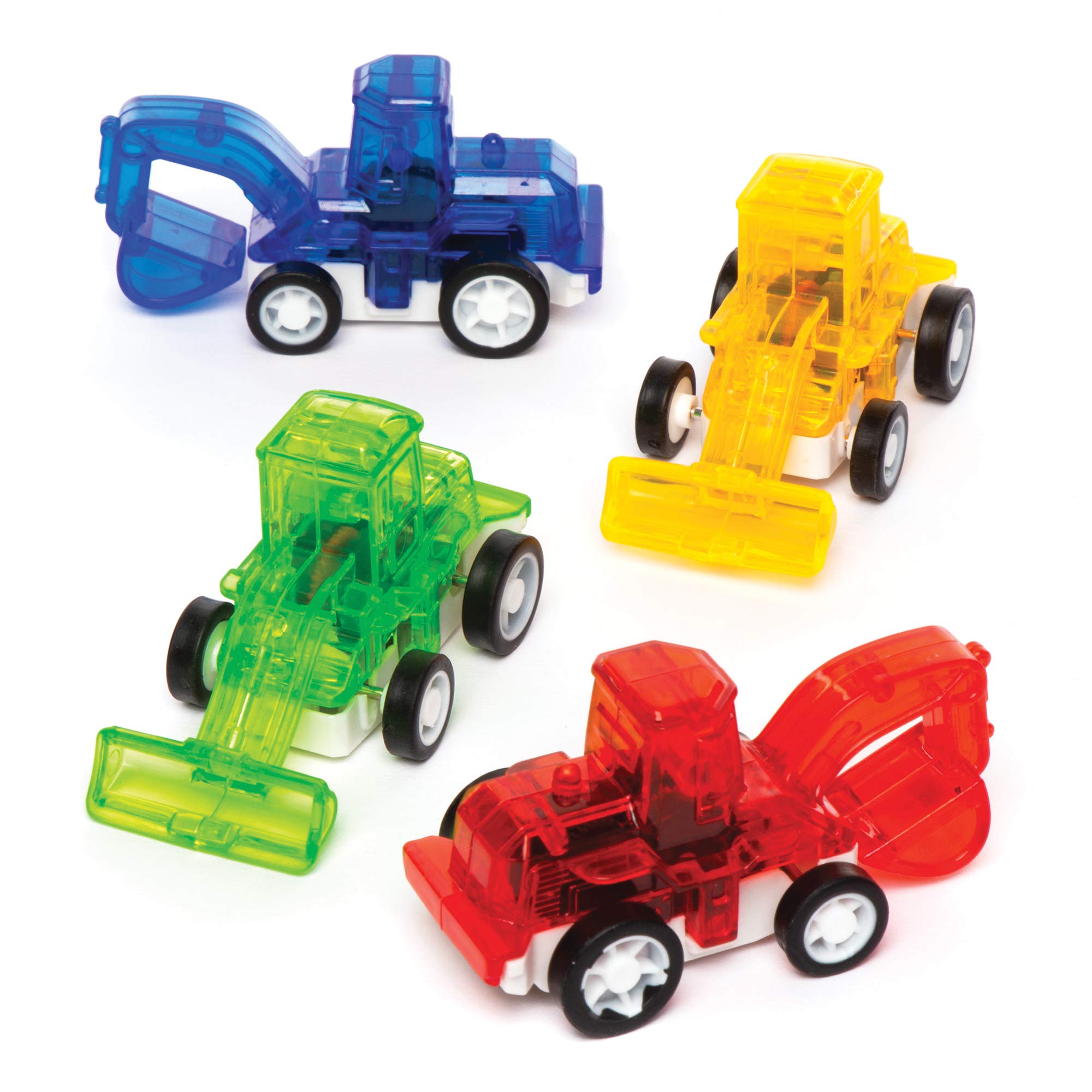 Baker Ross Pull Back Racing Diggers (Pack of 6) Mini Assorted Colour Vehicles