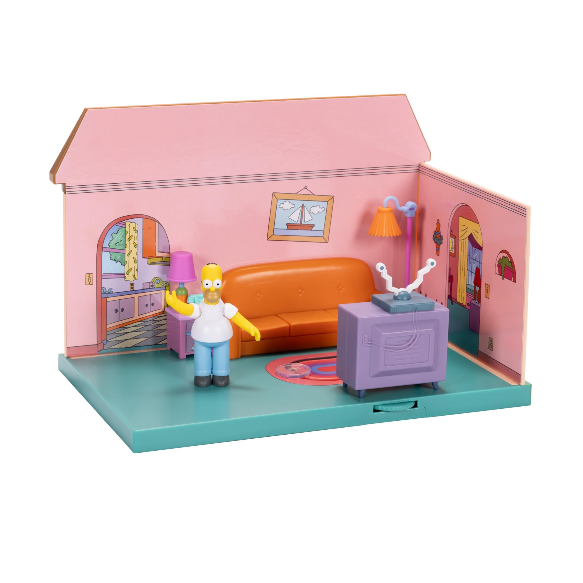 Jakks Pacific The Simpsons Living Room Diorama Playset - Includes Homer Figure, Interactive Features, Ages 4+ 7