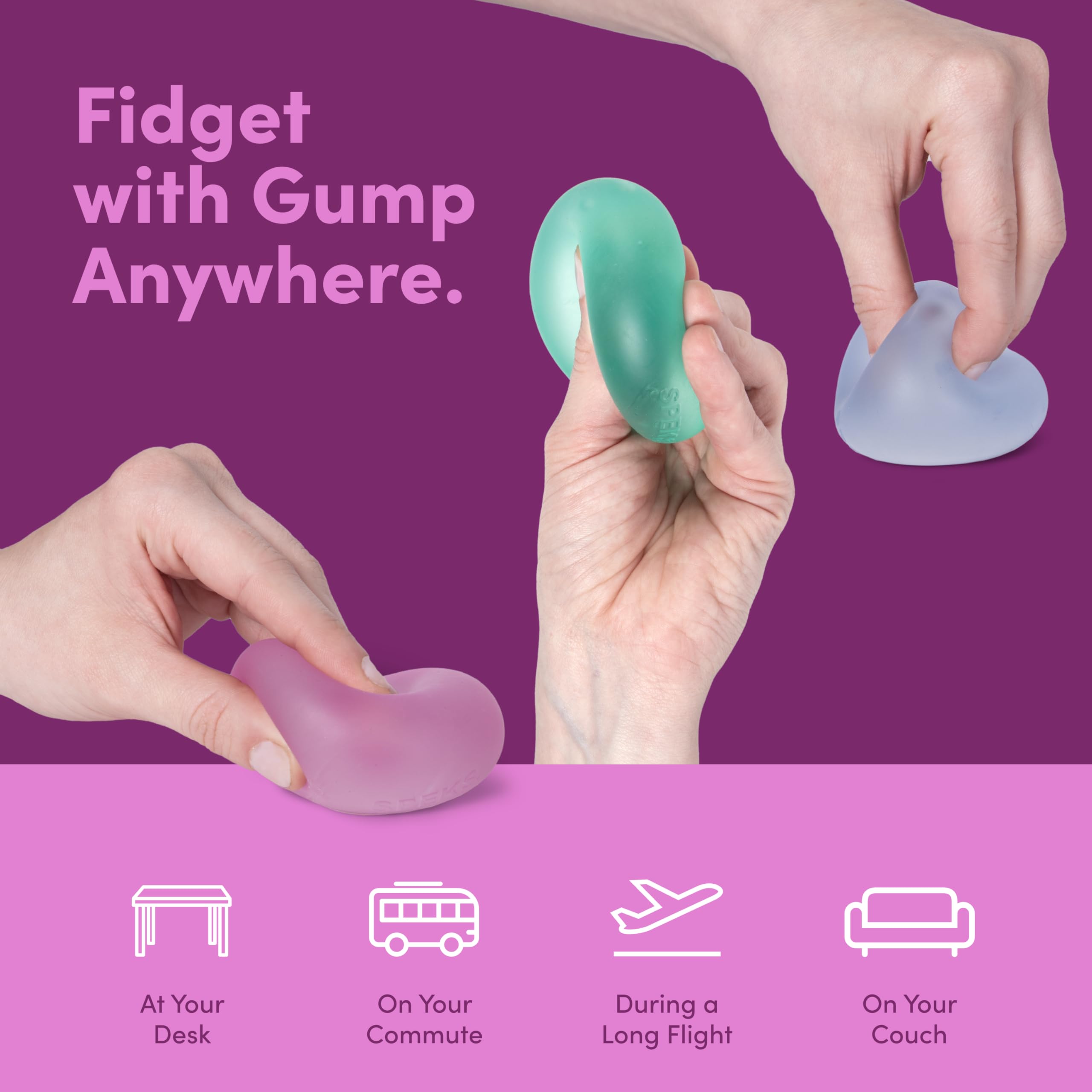 Speks Gump Stress Balls - Silky Soft Memory Gel Squishy Fidget Toy for Adults and Teens 14+ | Moon Jelly 4