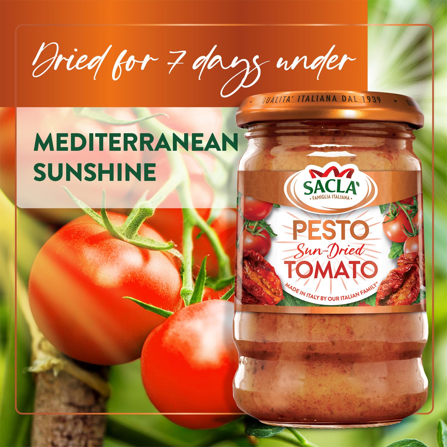 Sacla' Sun-Dried Tomato Pesto - Authentic Italian Cooking Sauce for Pasta, Roasted Veggies & Soups 4