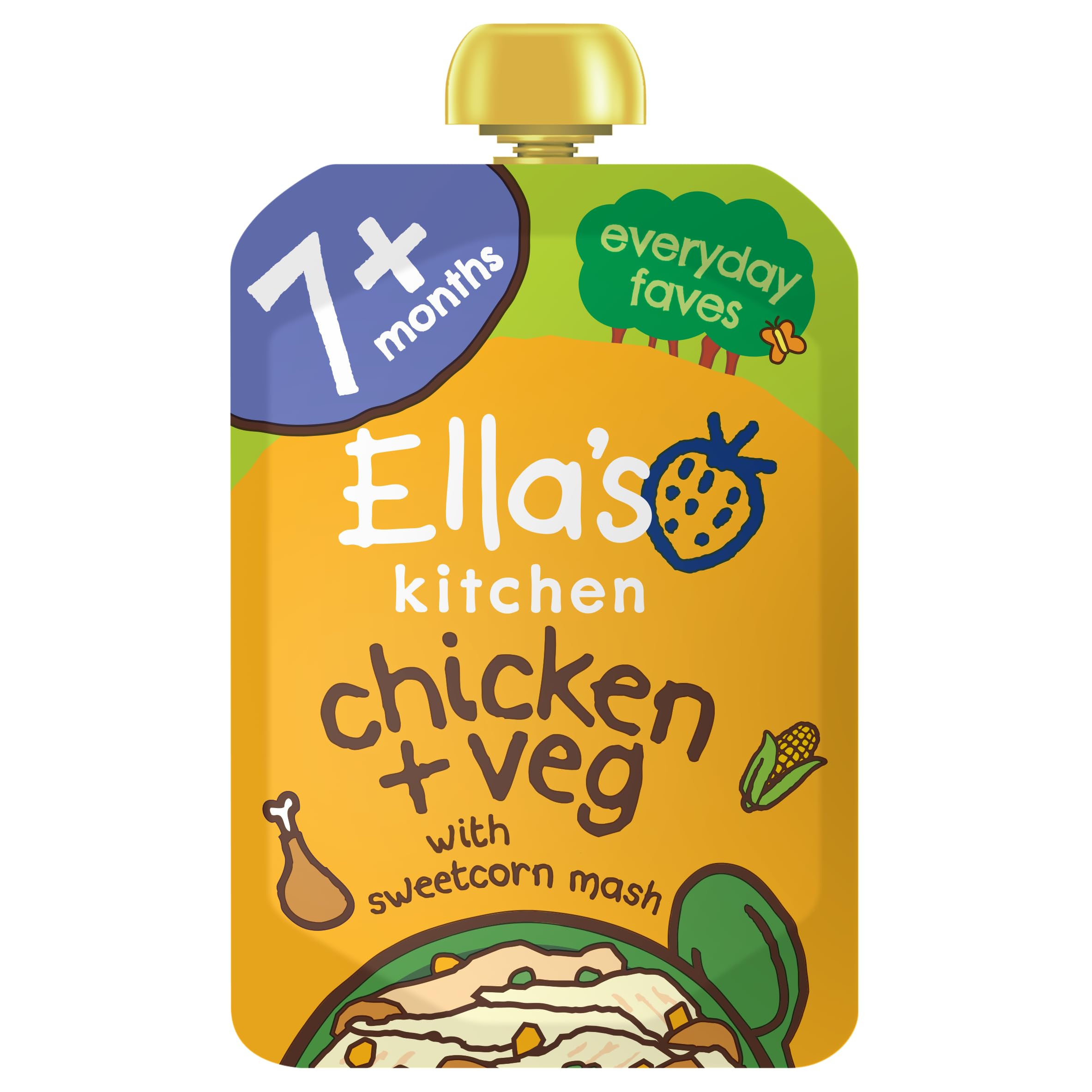 Ella's Kitchen - Organic Chicken and Veg Baby Pouch 7+ Months, 130g 1