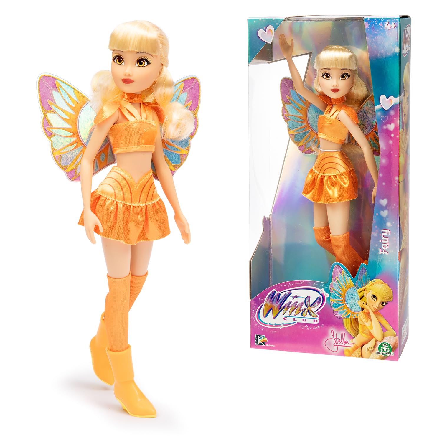 Winx Club Stella Fairy Doll - Glitter Wings, Articulated Joints, Removable Wings | 30.5 cm | Ages 4+