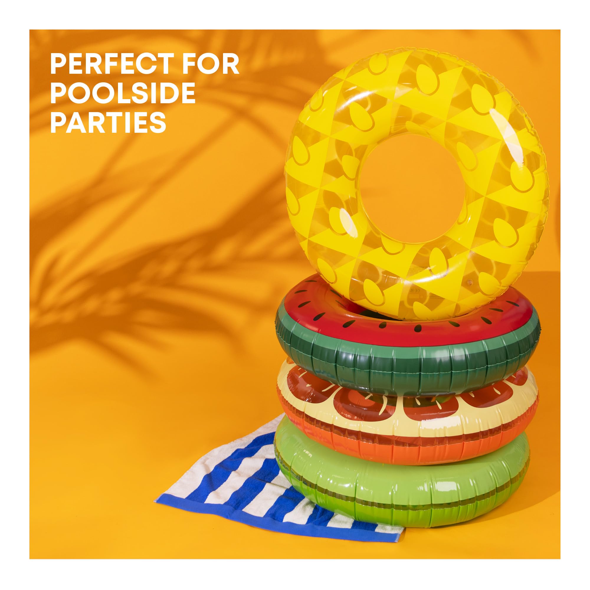 SPLASH! Inflatable Swimming Ring - Fruit Theme | 90cm Diameter | Supports up to 80kg 5