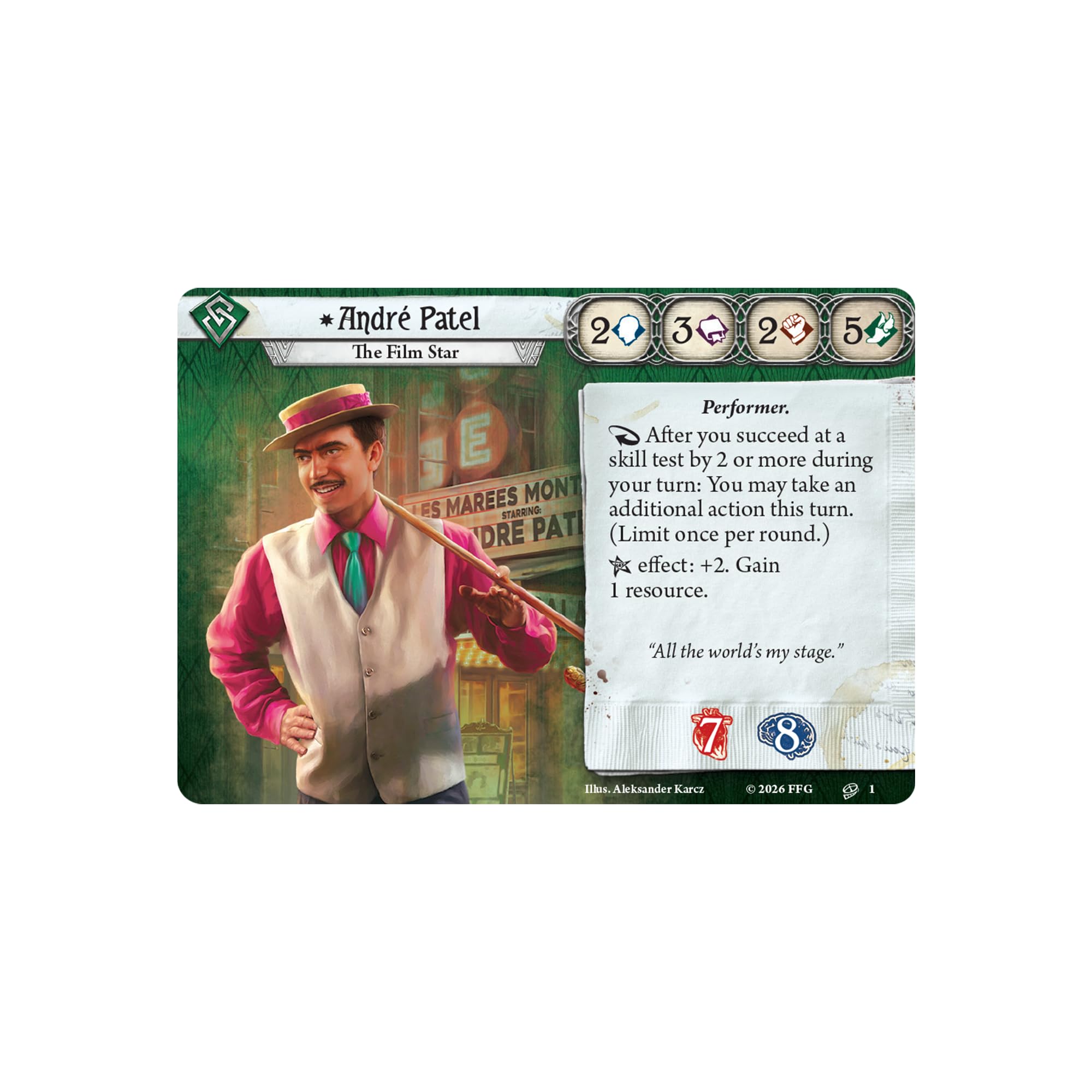 Asmodee Arkham Horror: The Card Game André Patel Investigator Deck - Ages 14+