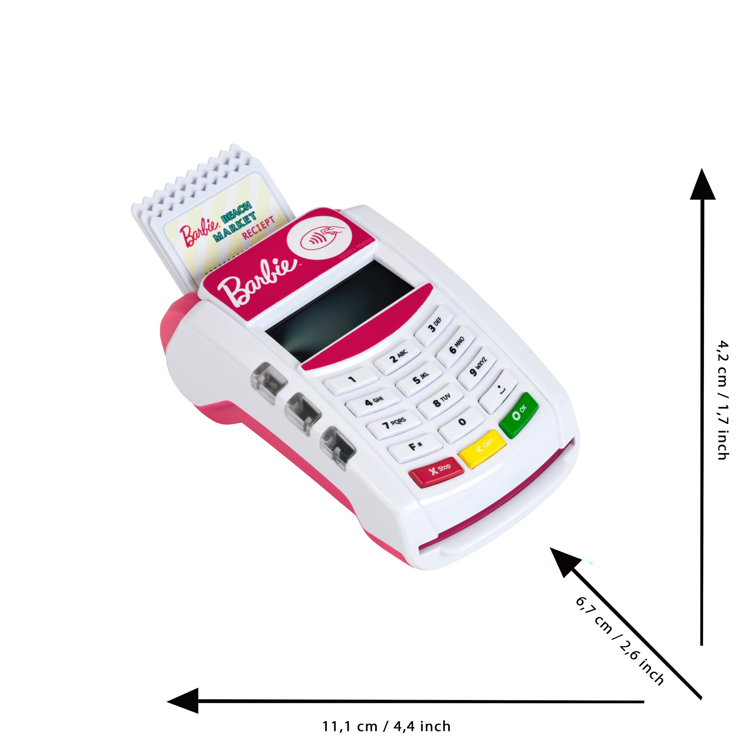 Theo Klein Barbie Payment Terminal with Light & Sound - Includes Credit Card and Receipts 9