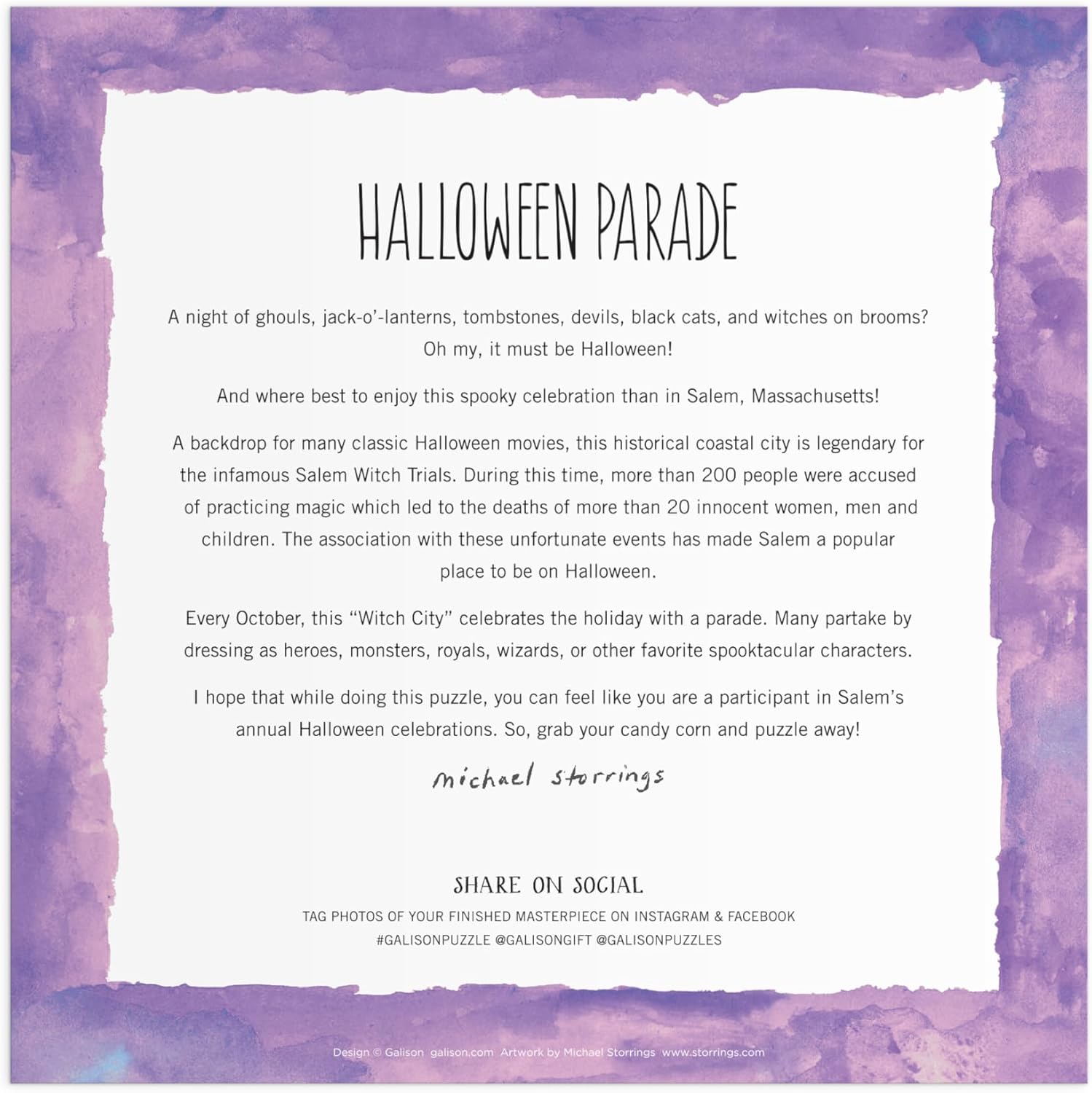 Galison Michael Storrings Halloween Parade 500 Piece Puzzle - Family Jigsaw for Ages 13+ 2