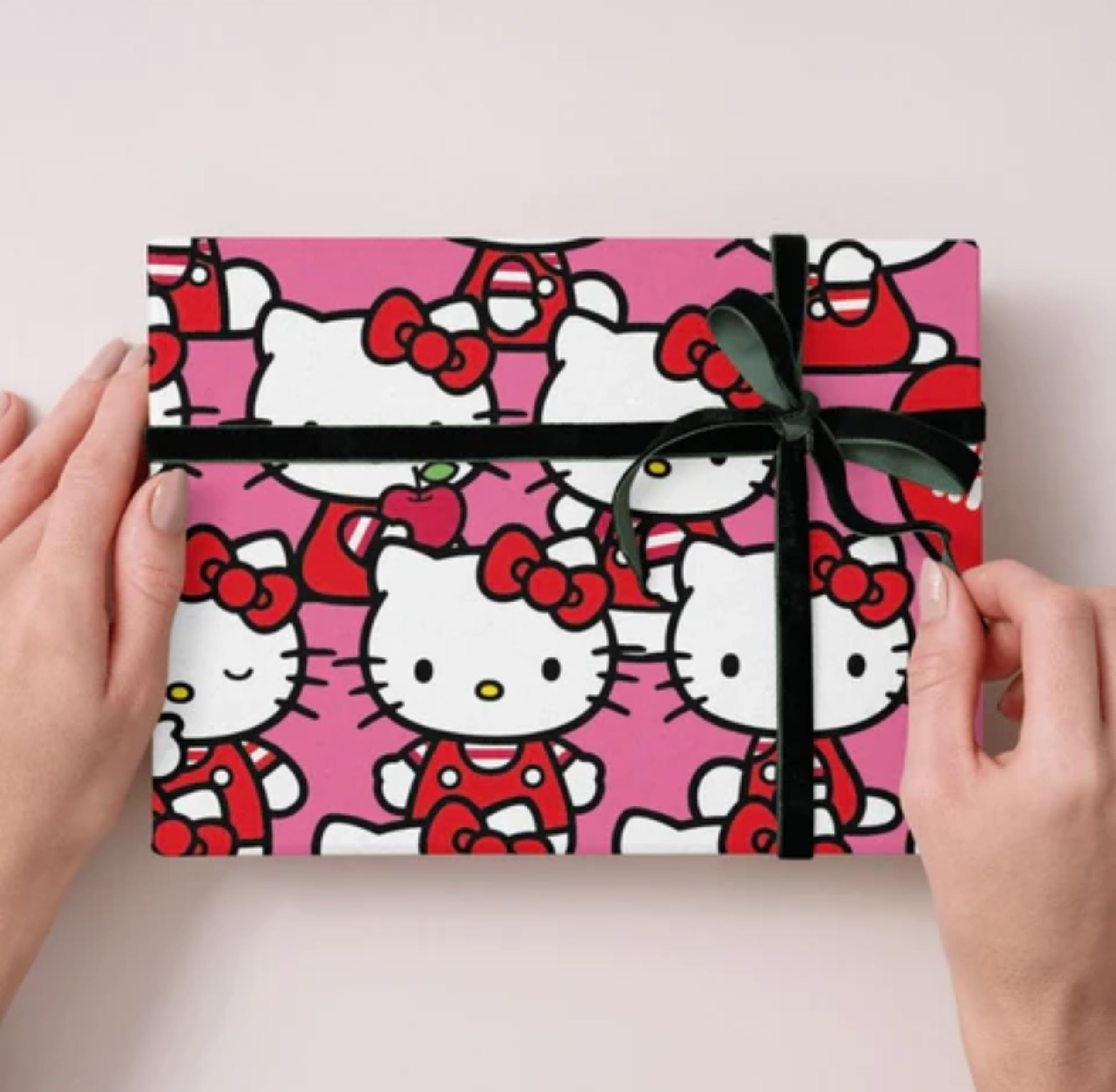 Danilo Promotions LTD Hello Kitty Wrapping Paper - 2 Sheets & 2 Tags | Red | Recycled Material 3