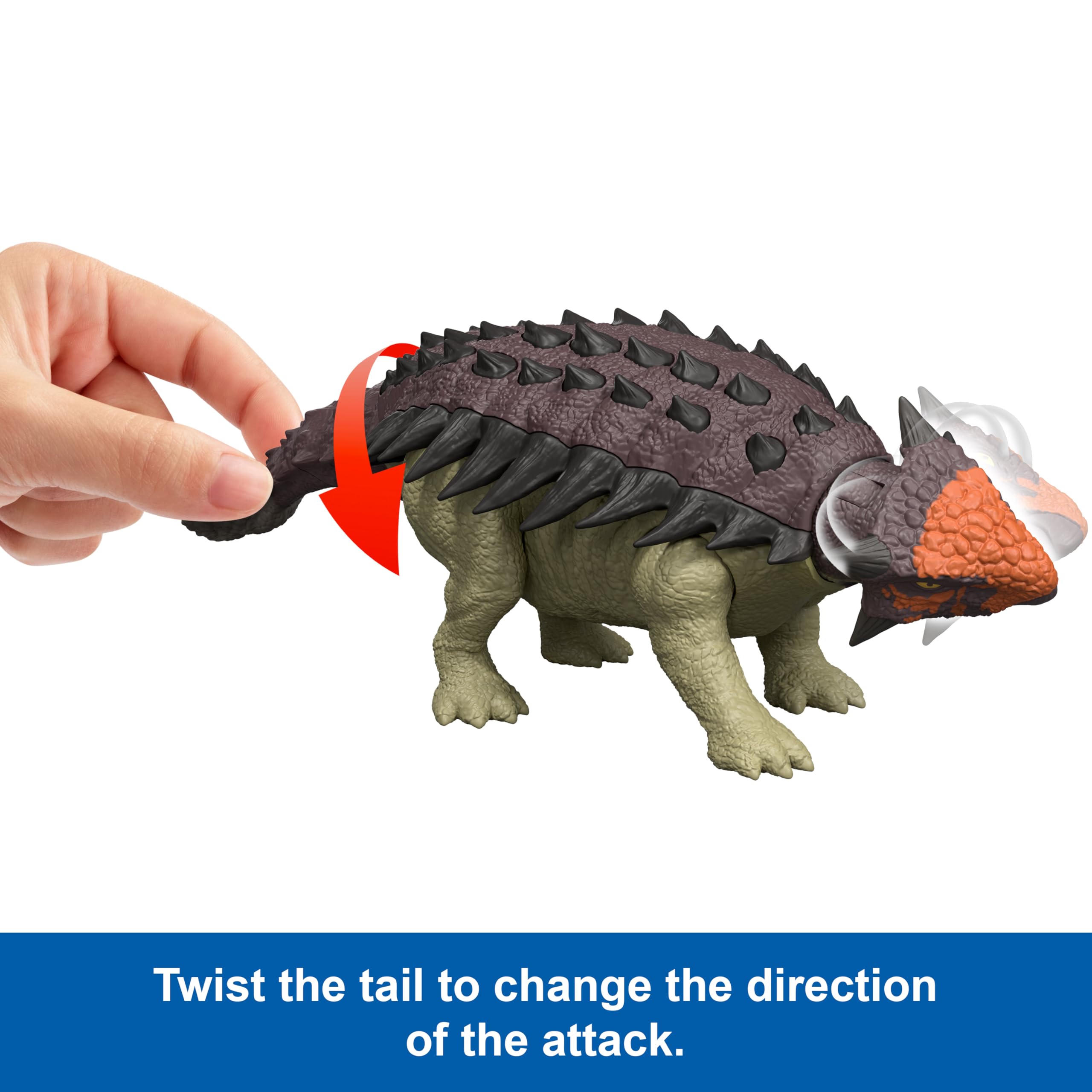 Mattel Jurassic World Rebirth Wild Roar Ankylosaurus Dinosaur Toy | Posable | Attack & Roar | Ages 4+ 4