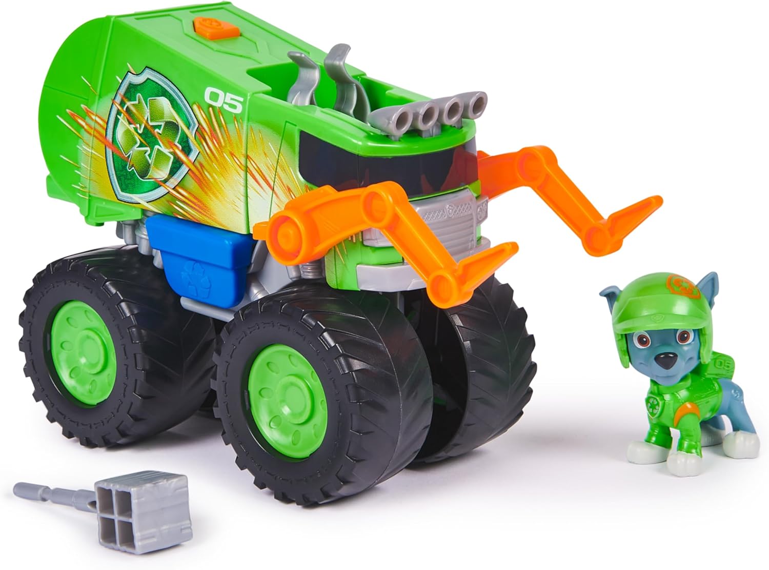 Paw Patrol: Rescue Wheels Rocky’s Recycle Truck - Projectile Launcher Toy with Action Figure 1