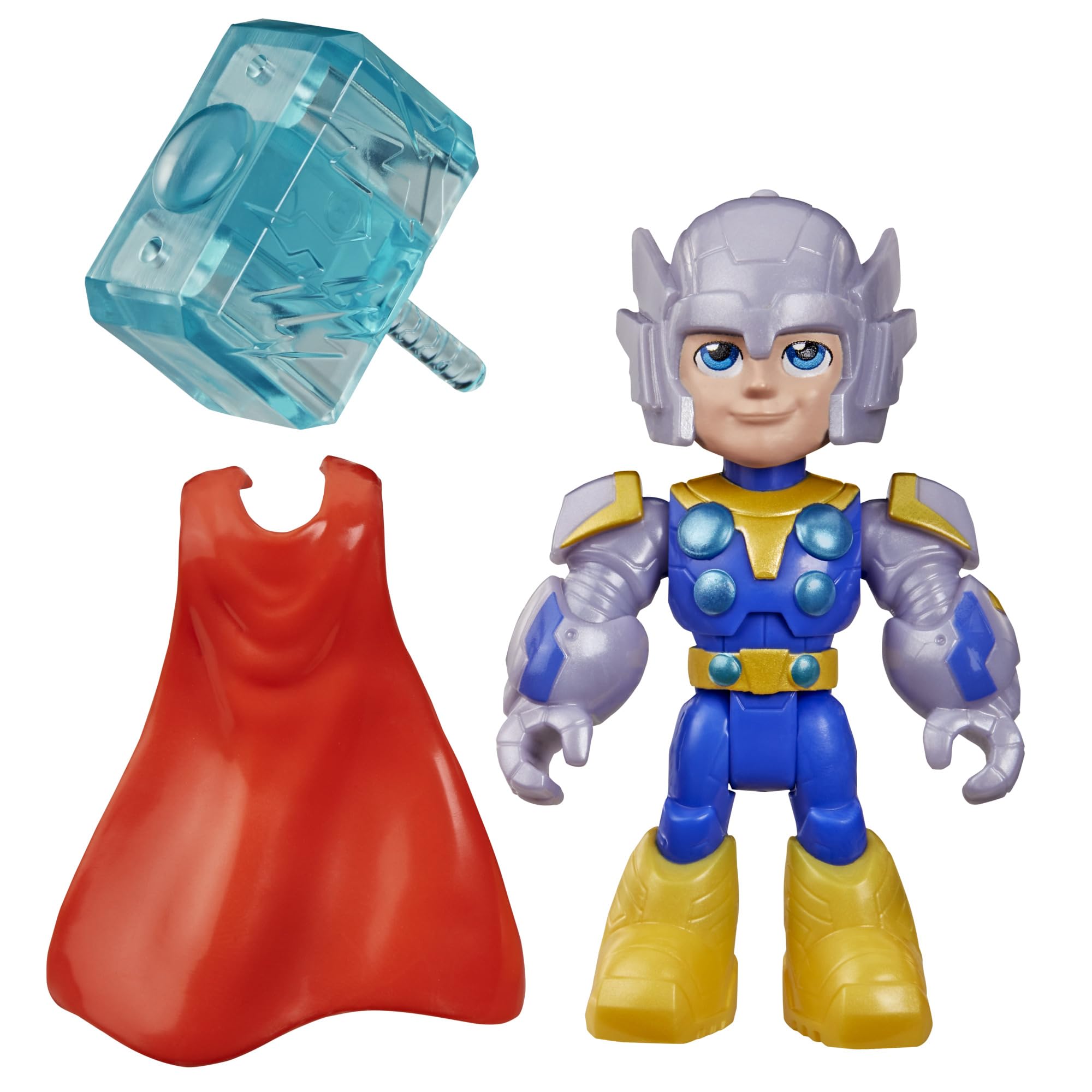 Marvel Thor Action Figure - 3 Inch Poseable Toy with Hammer & Cape | Ages 3+