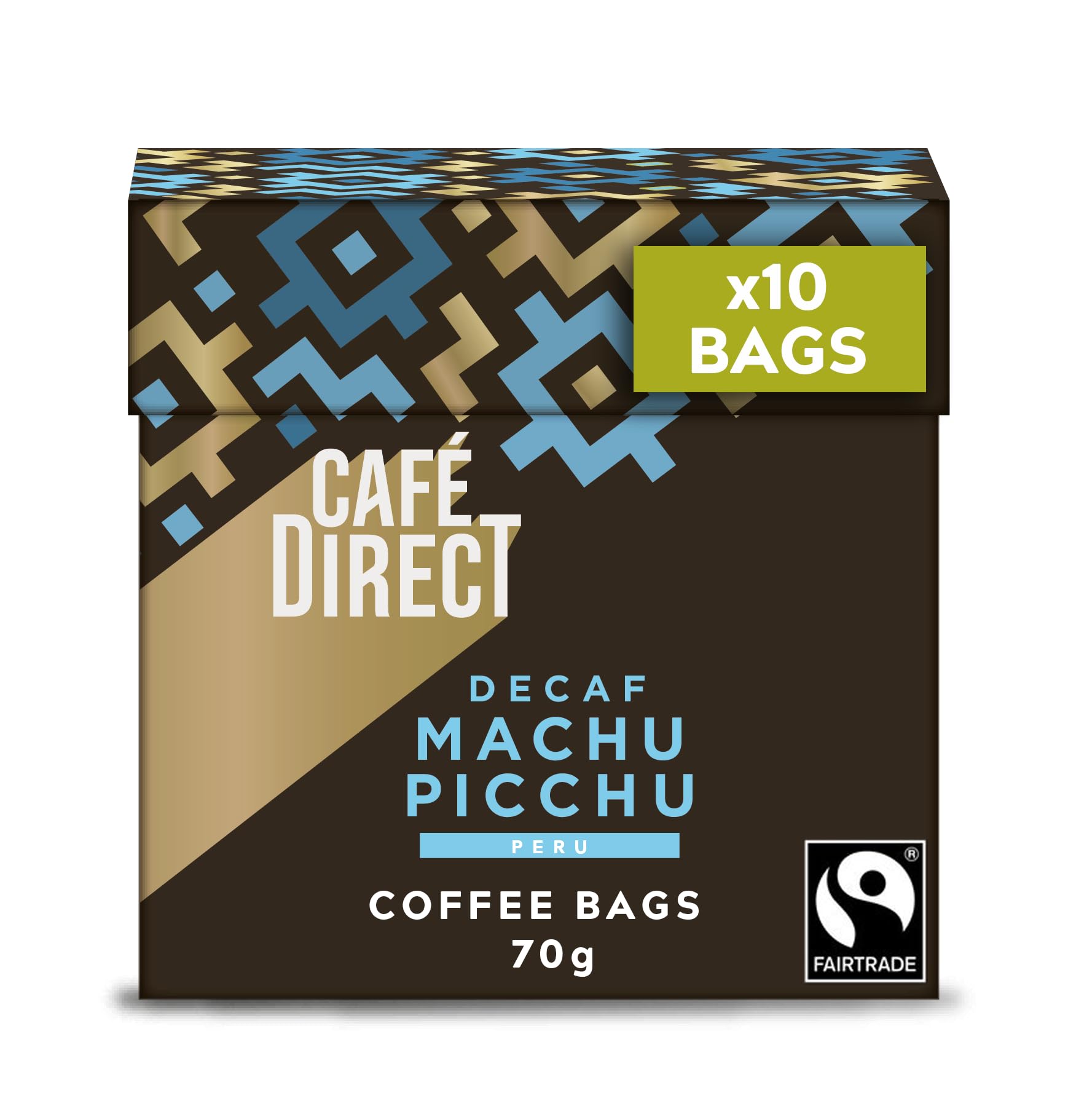 Café Direct Machu Picchu Decaf Coffee Bags - Fairtrade Arabica | 10 x 7g