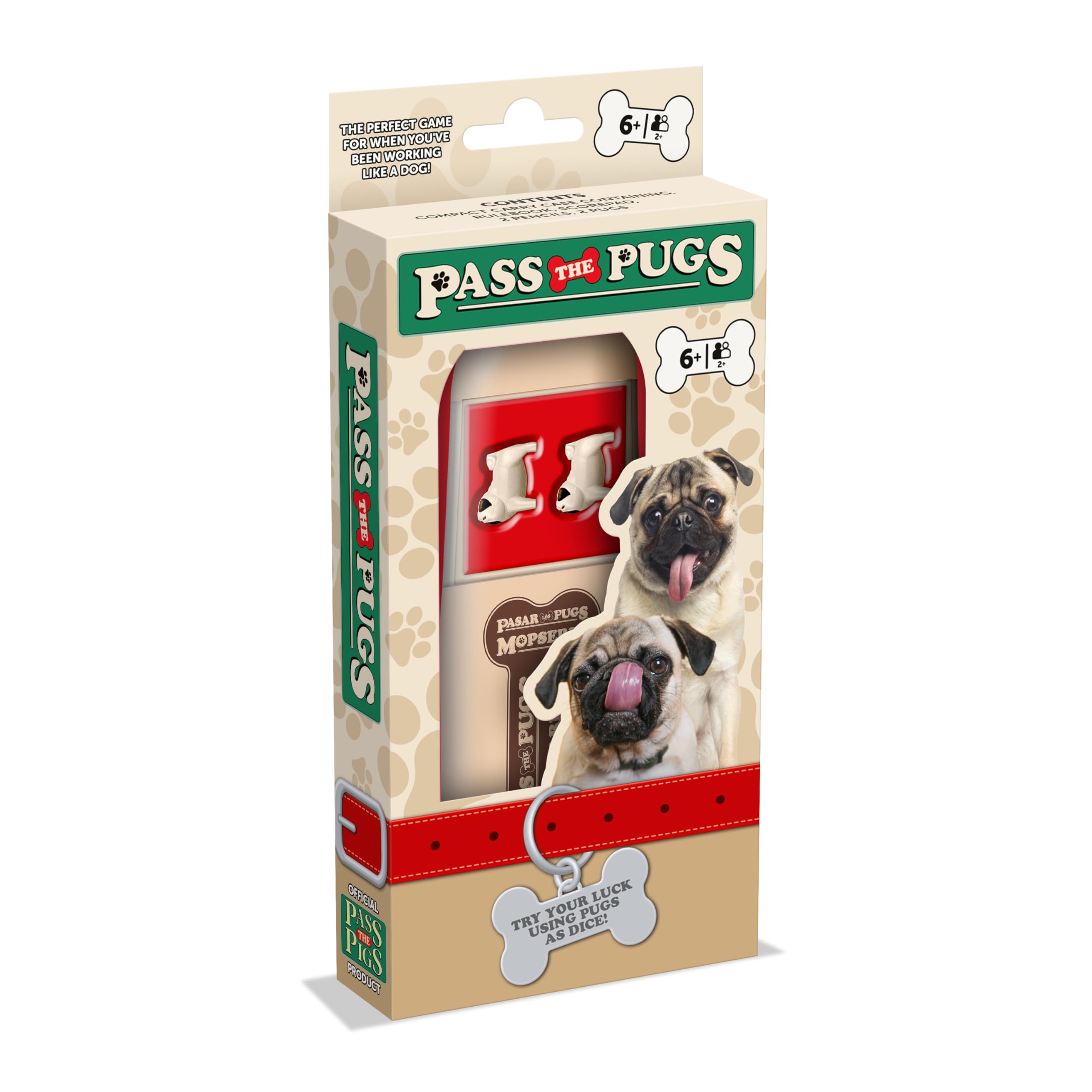 PASS THE PIGS Pass the Pugs Dice Game - Portable Party & Travel Game for All Ages 1