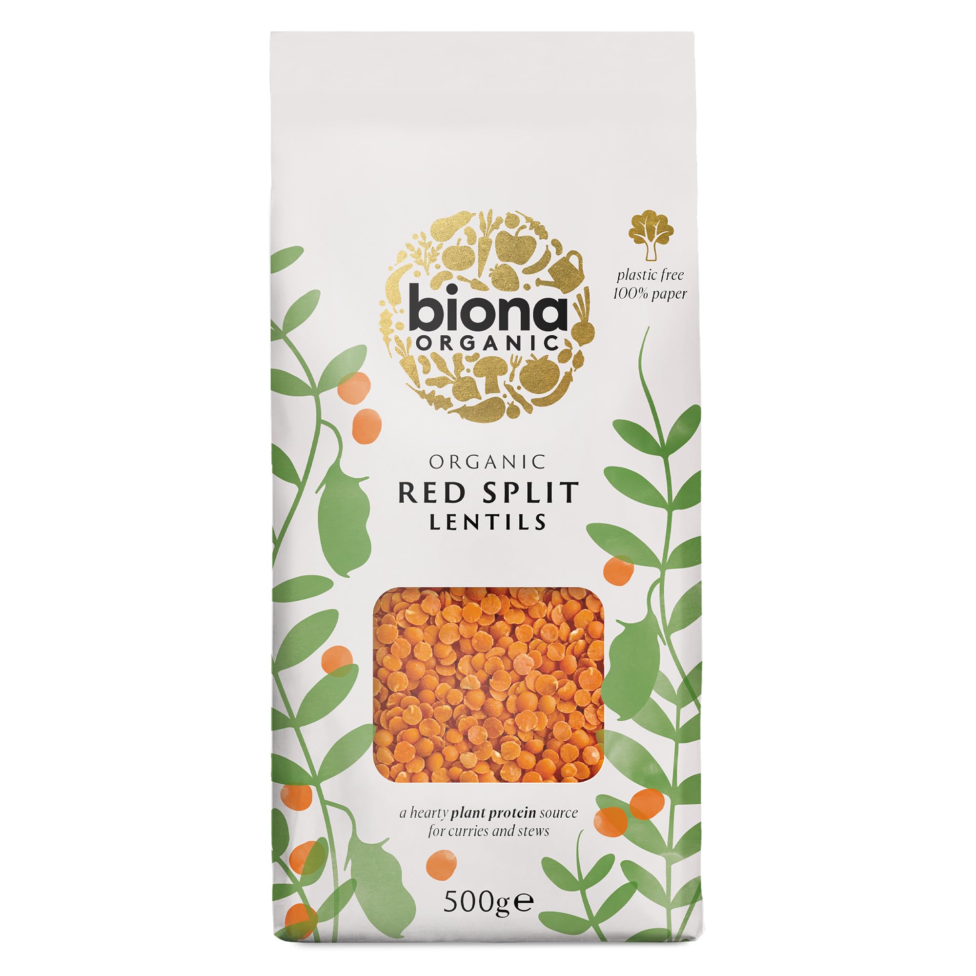 Biona Organic Red Split Lentils, 500 g 1
