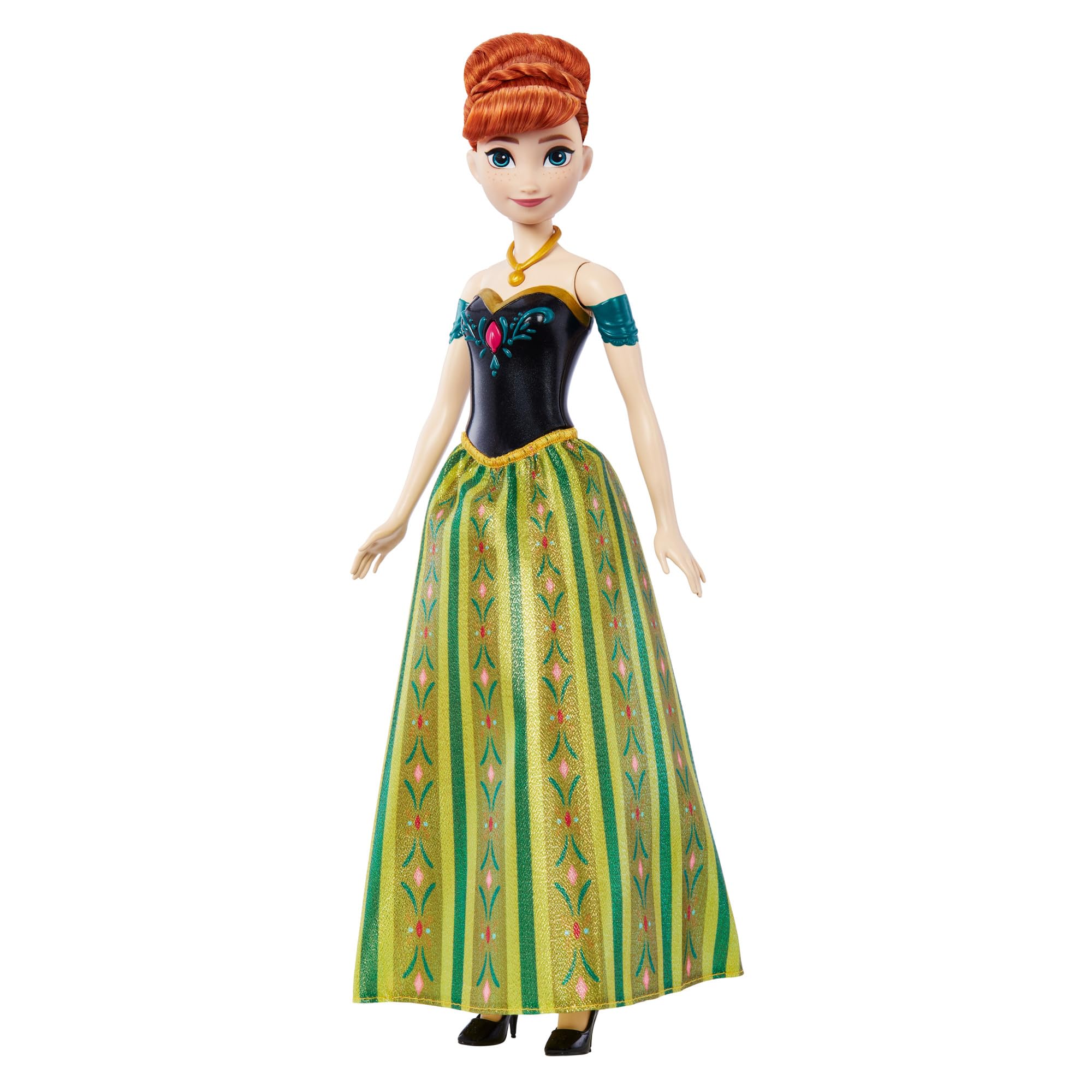 Mattel Disney Frozen Singing Anna Fashion Doll - Posable Doll with Signature Outfit & Brushable Hair 1