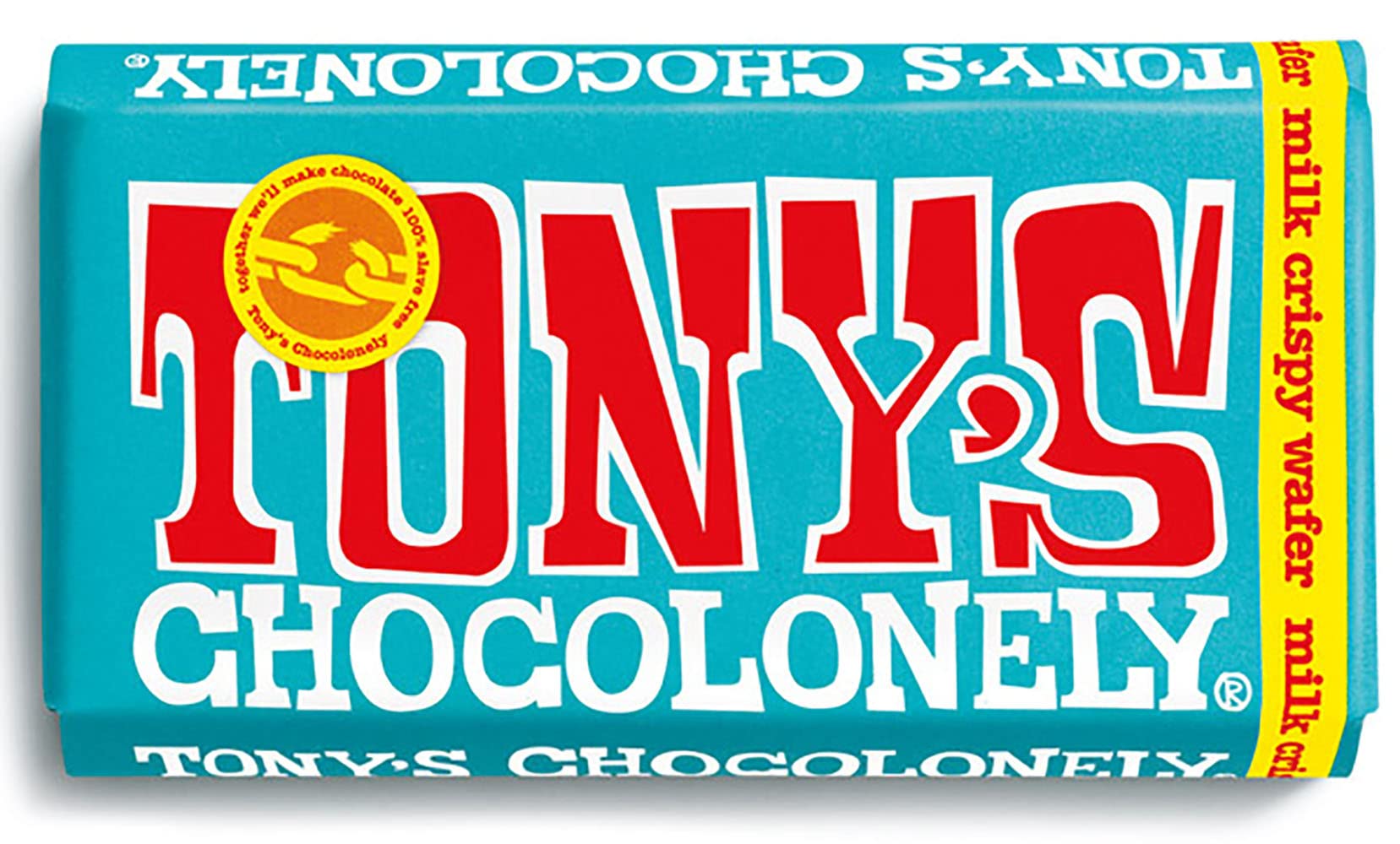 Tony's Chocolonely Milk Chocolate with Crispy Wafer & Cookie Pieces - 180g, Belgian Fairtrade 1
