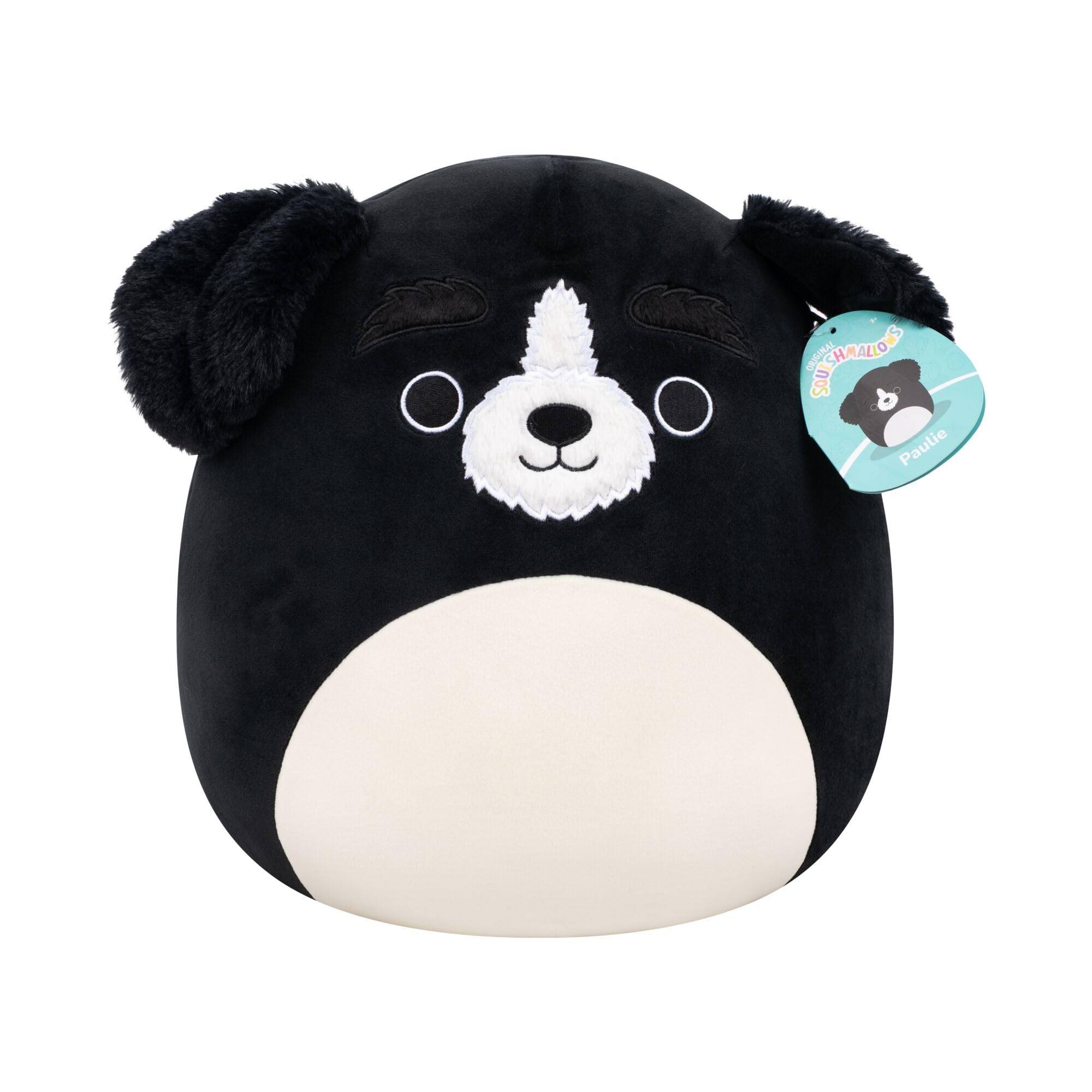 Squishmallows Paulie the Black Fuzzy Dog - 12 Inch Collectable Plush Toy for Ages 3+