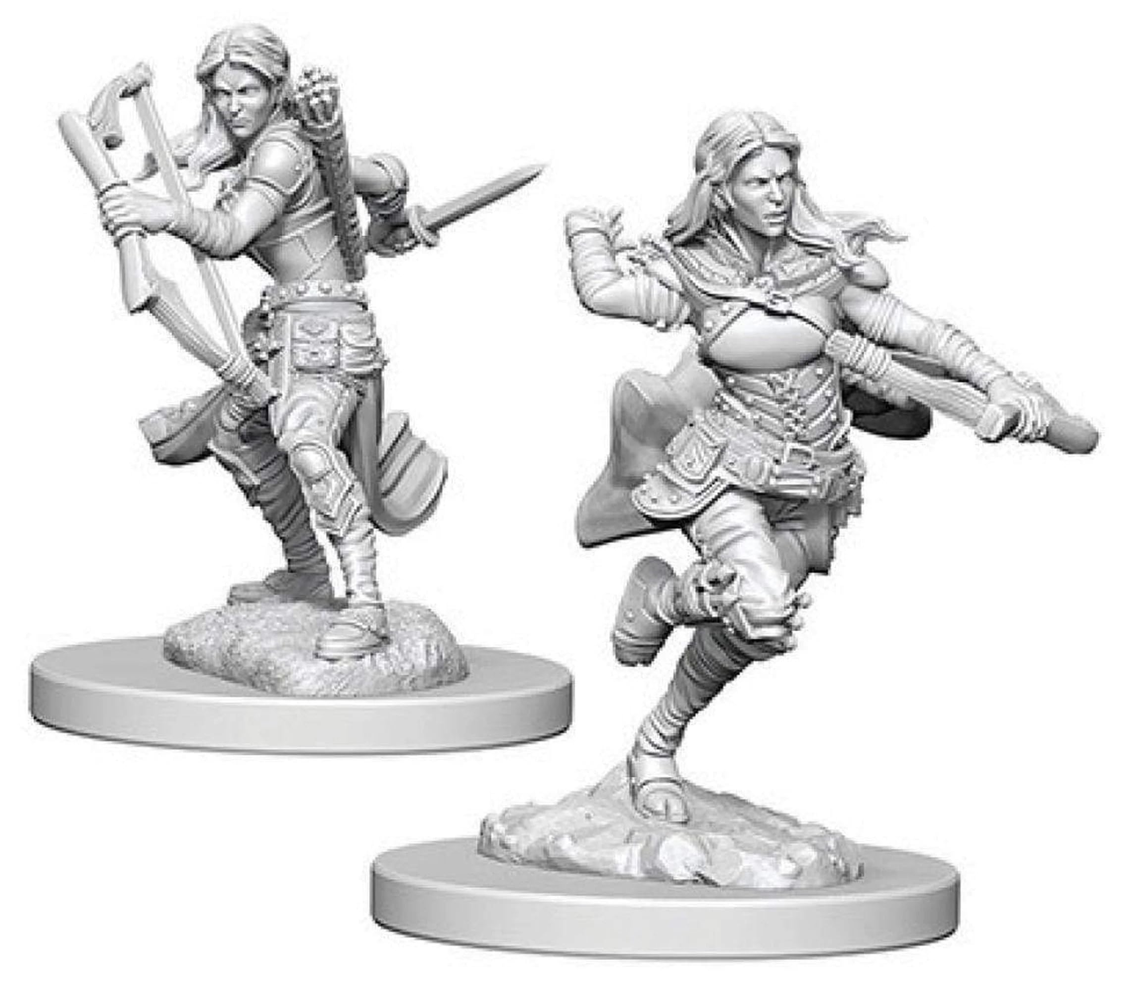 NECA Dungeons & Dragons Nolzurs Marvelous Unpainted Miniatures: Wave 4 Air Genasi Female Rogue - Green Plastic