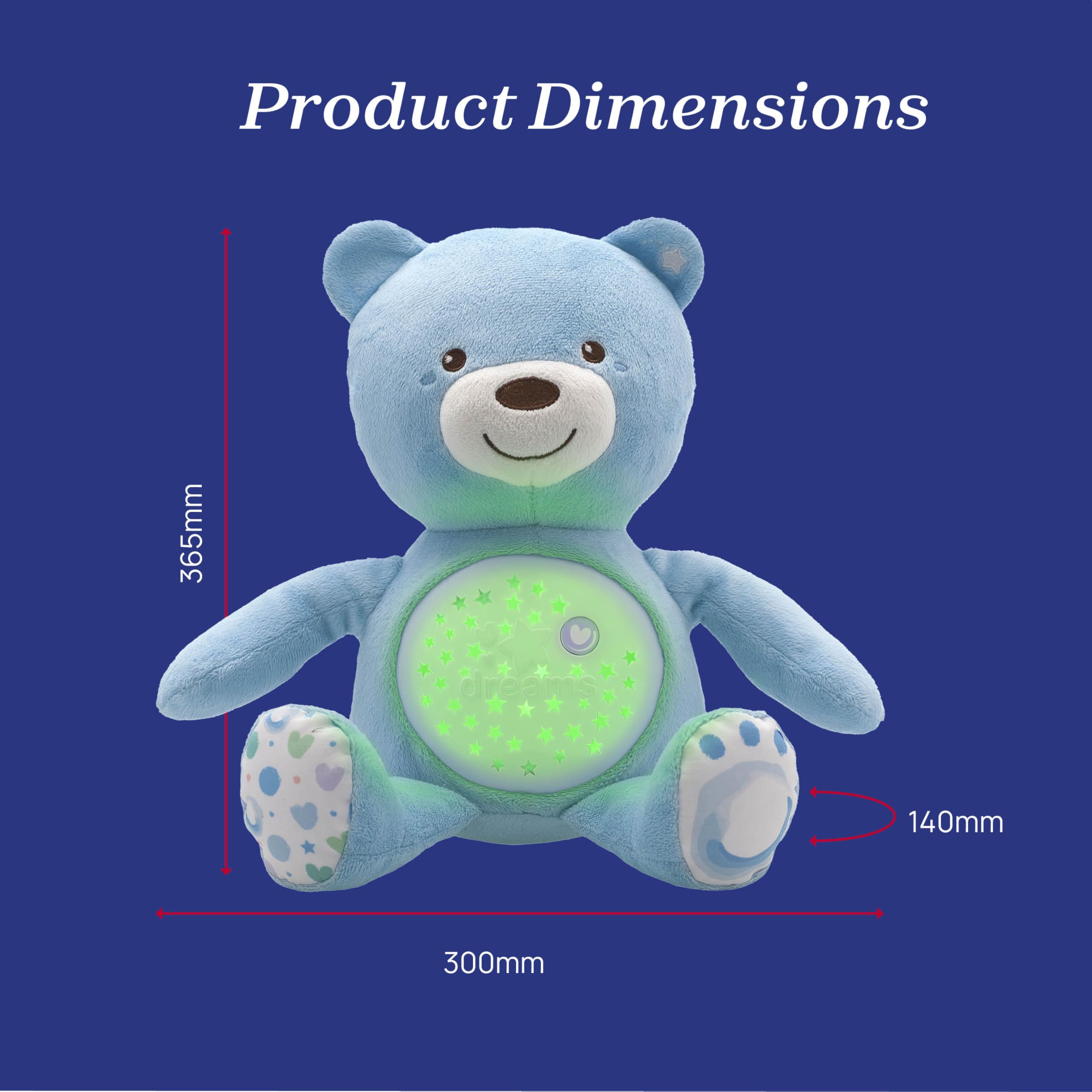 Chicco First Dreams Teddy Bear with Night Light - Musical Plush with Color-Changing Projection 15