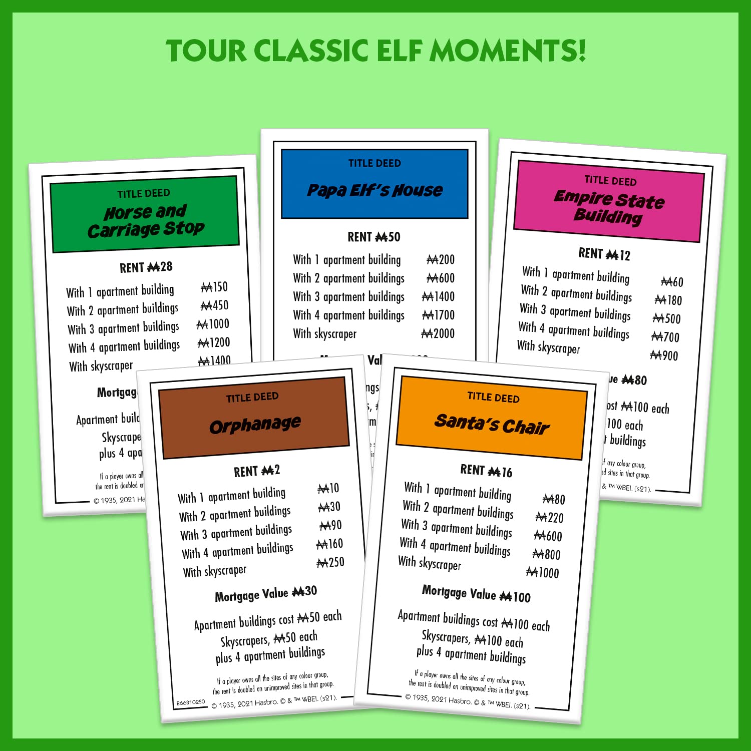 Winning Moves Elf Monopoly Board Game - Festive Token Edition with Santa's Workshop and Empire State Building 3