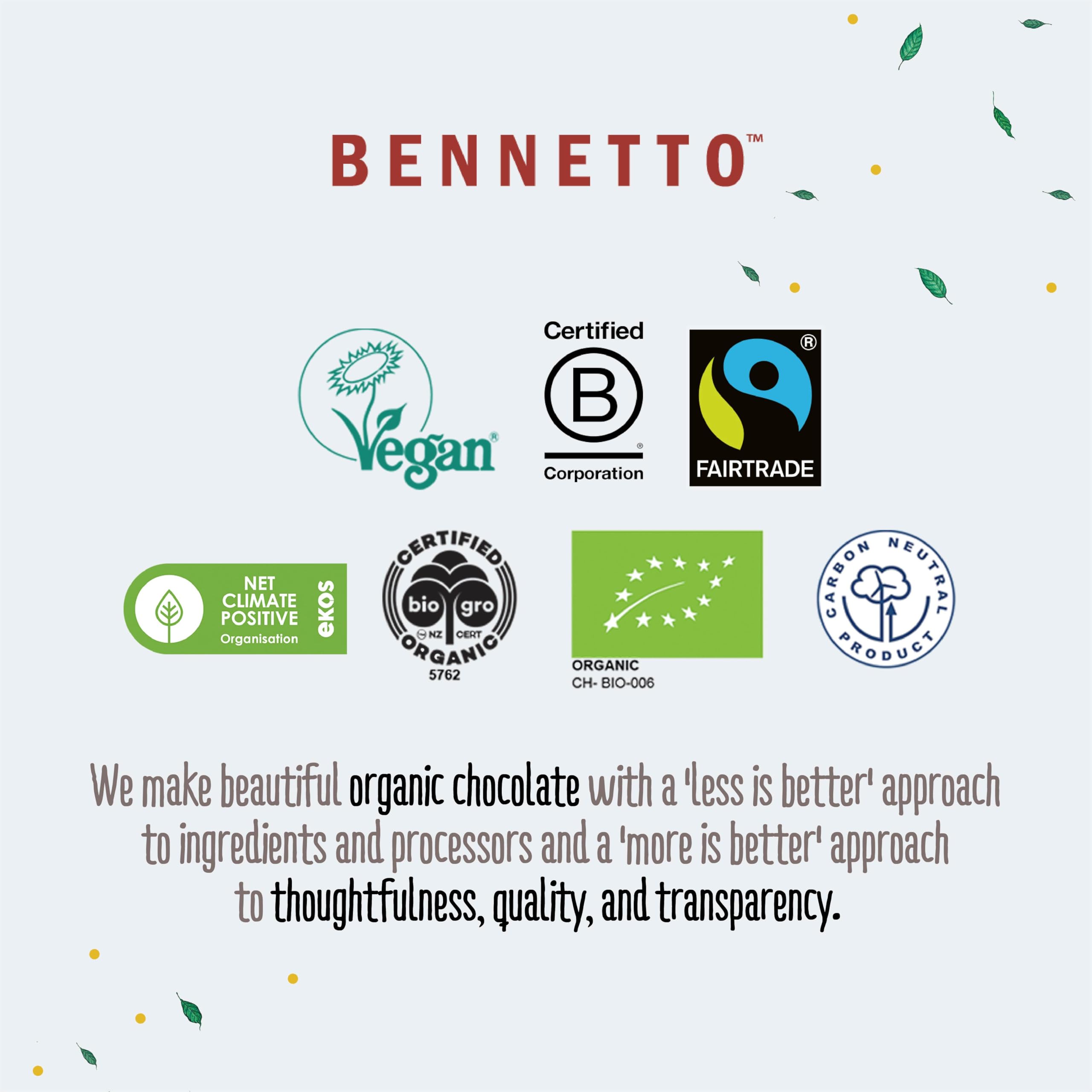 Bennetto Dark Mint Dark Chocolate with 60% Cocoa and Peppermint Oil - 90g 2