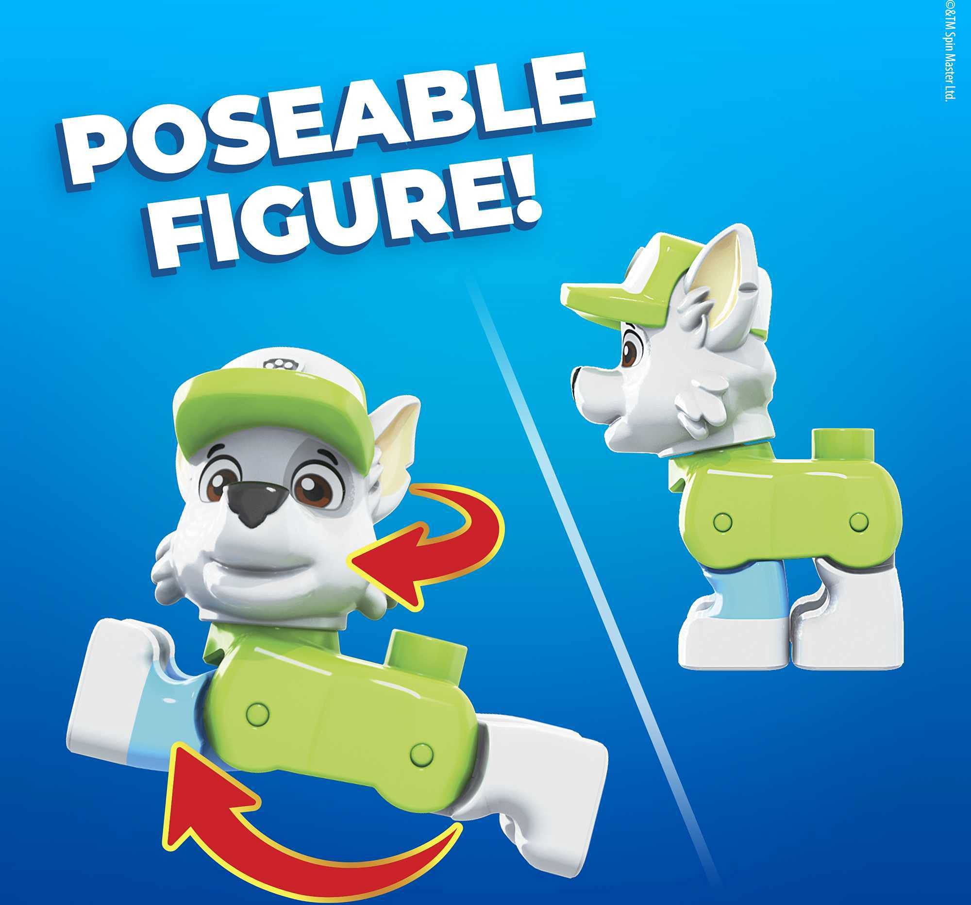 Mega Bloks Paw Patrol Rocky's City Recycling Truck Set - Building Playset for Ages 3+ 4