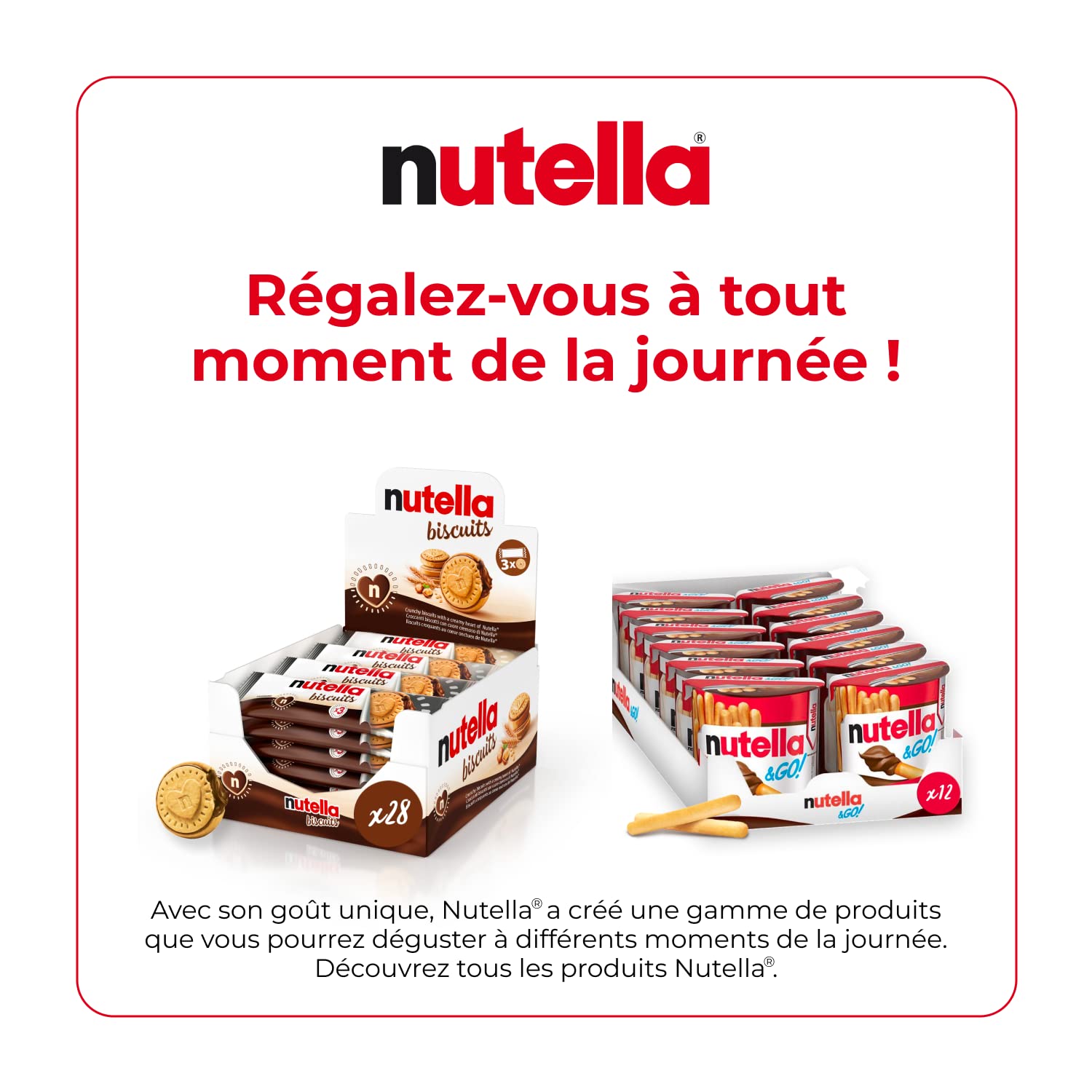 Nutella Chocolate Biscuits, Crunchy Golden Biscuit Snack with Hazelnut Cocoa Filling, 3x28 Packs 10
