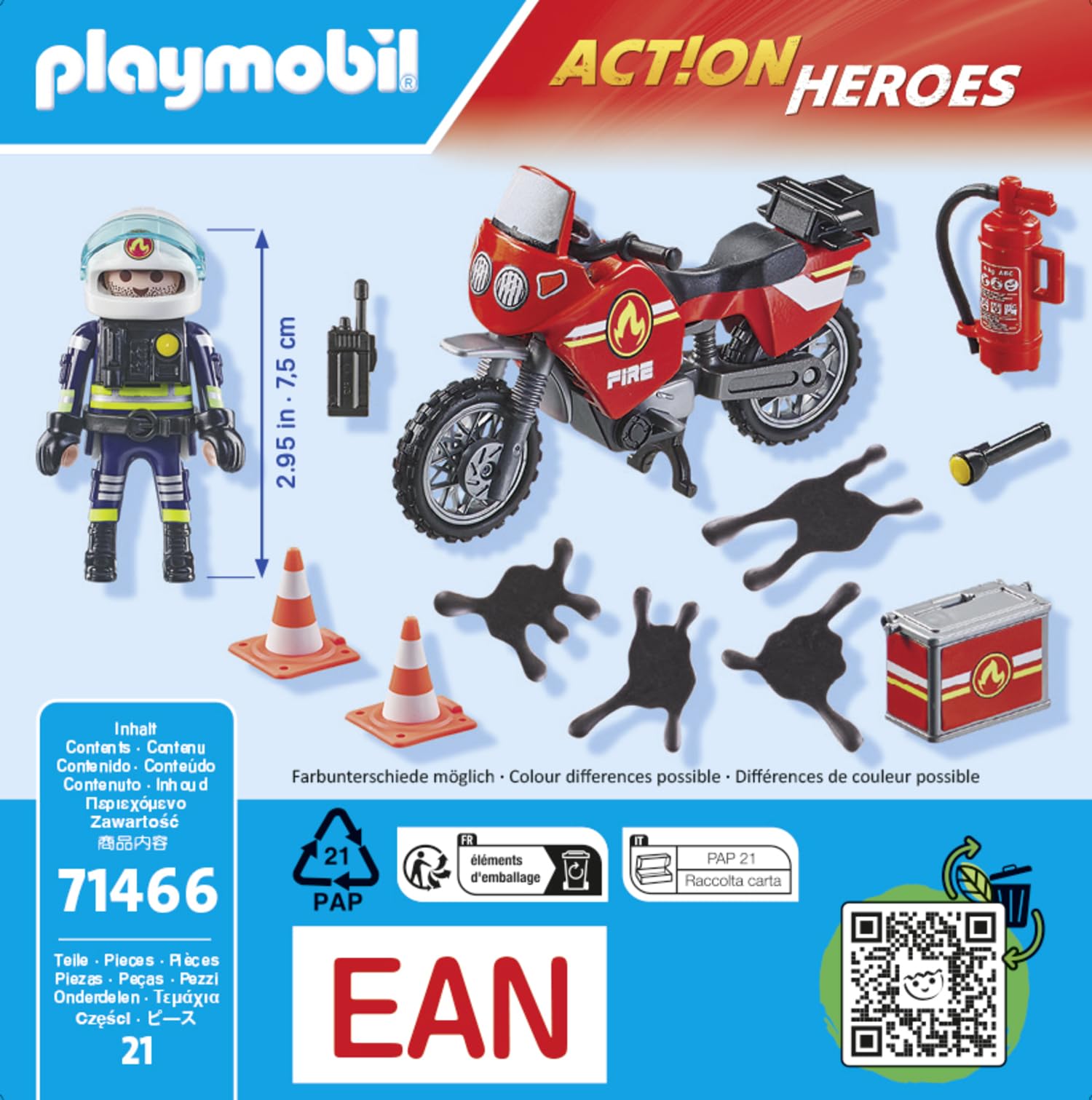 Playmobil 71466 Action Heroes: Motorcycle & Oil Spill Incident Playset | Ages 4+ | 21 Pieces 5