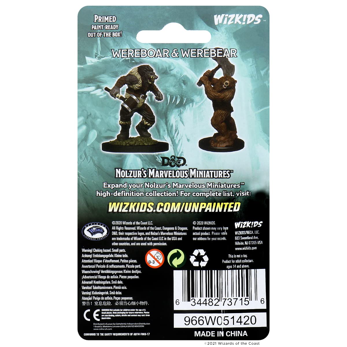 WizKids Dungeons & Dragons Bear Miniature Figure Accessories | Green Plastic