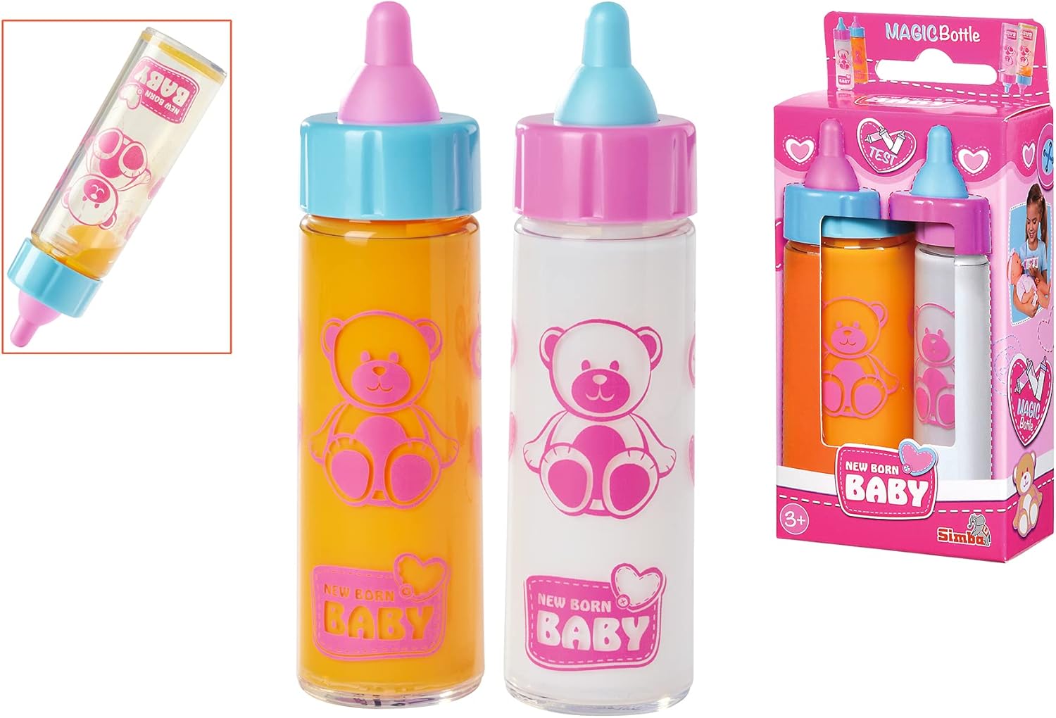 Simba 105560011 - Magic Milk & Juice Bottles for Baby Dolls, Pack of 2 7