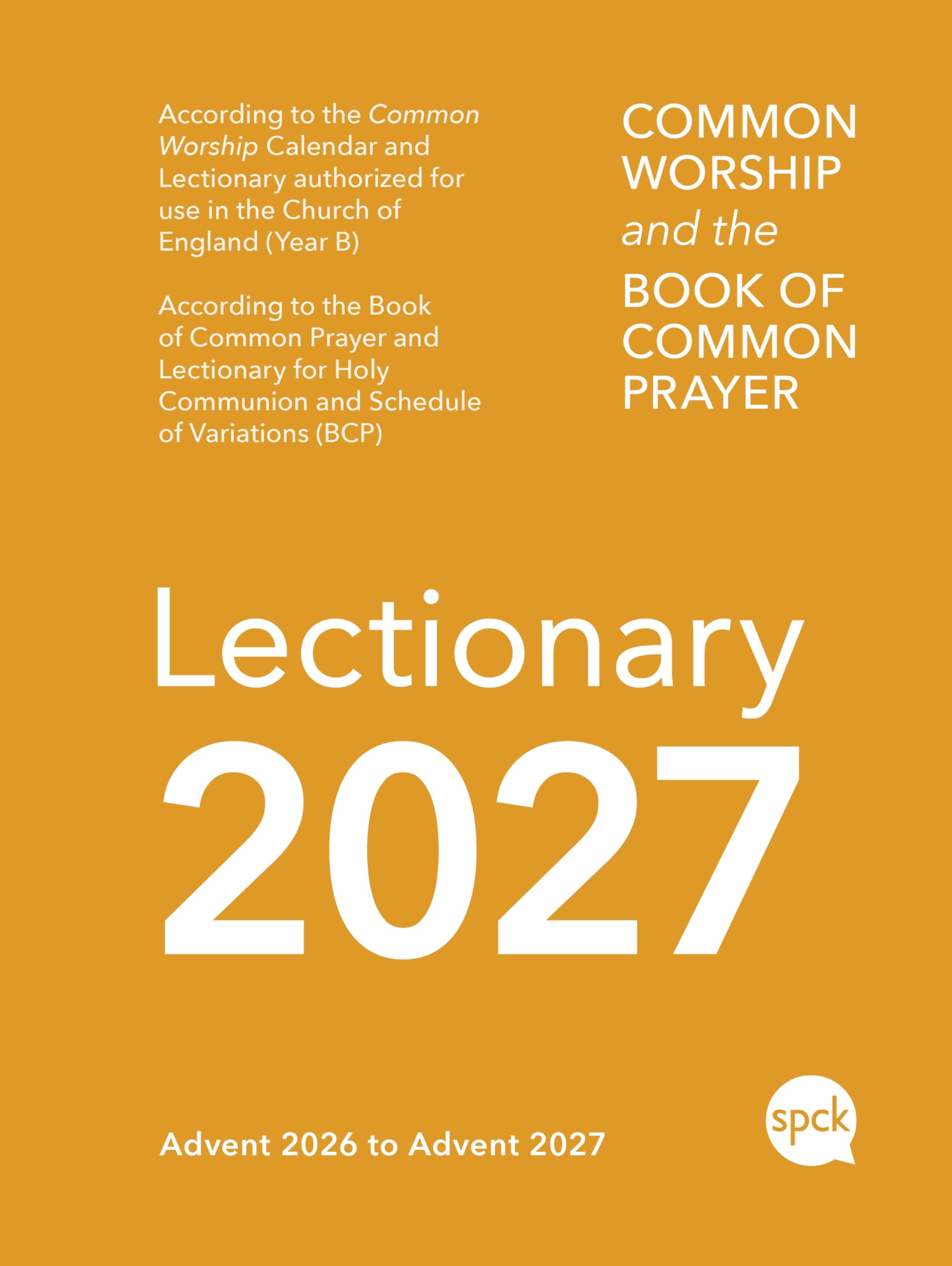 SPCK Common Worship Lectionary 2027: Church of England Liturgical Calendar | Paperback | English