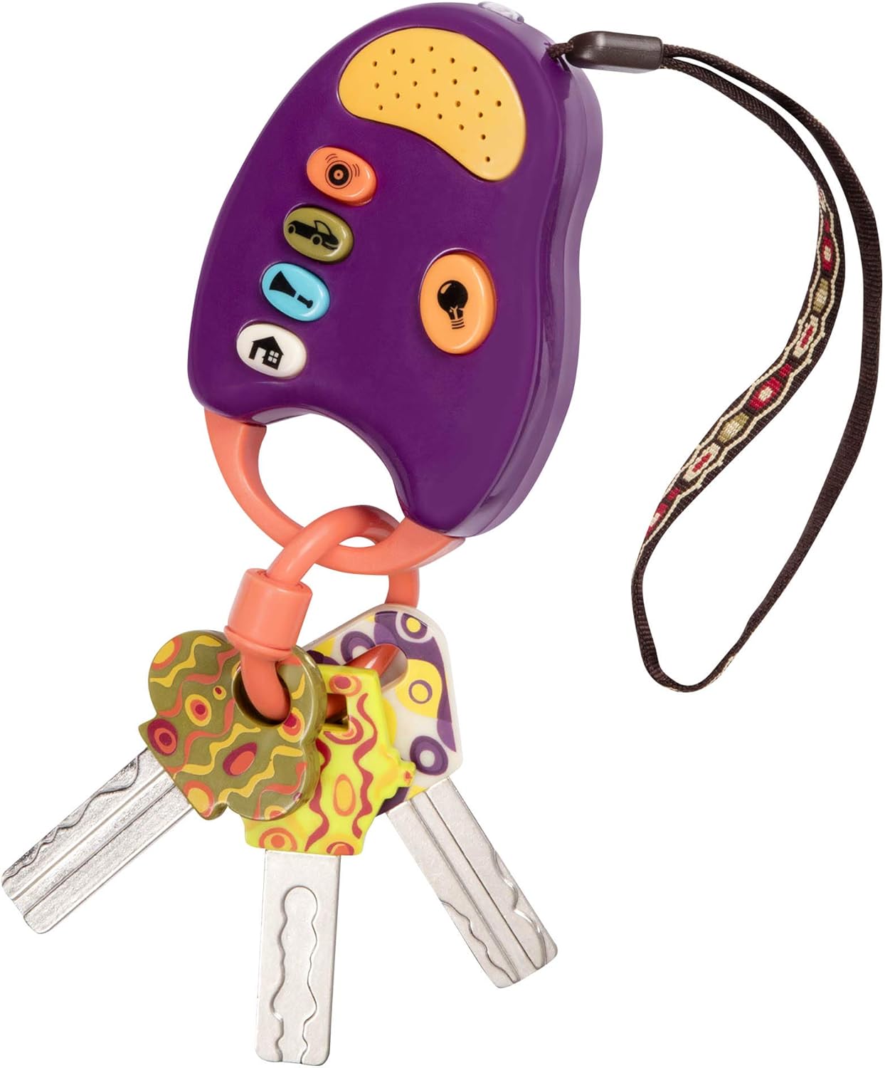 B. toys FunKeys Toy Car Keys with Light and Sounds for Toddlers – Purple 1