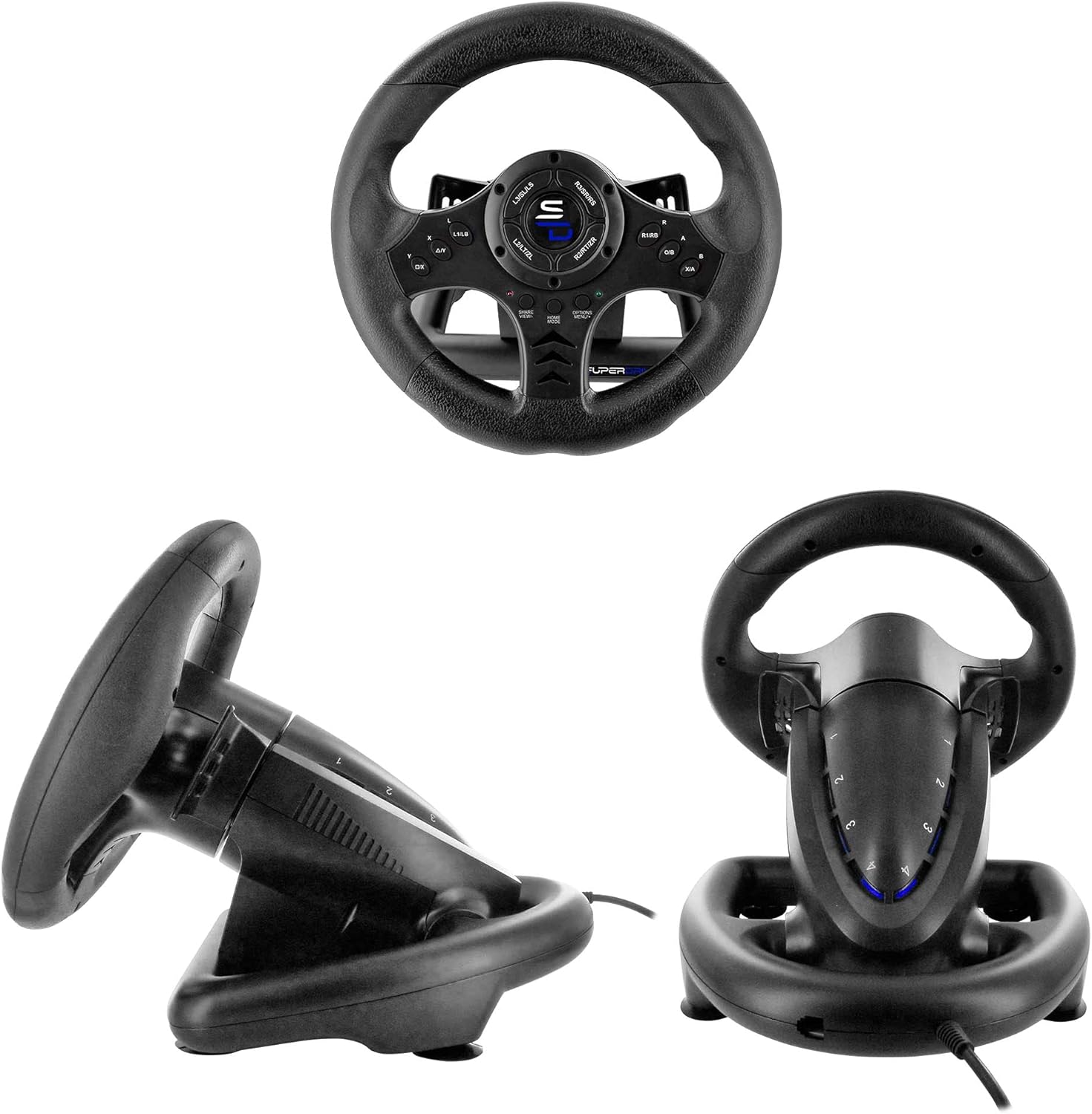 Superdrive SV450 Racing Steering Wheel with Pedals & Paddle Shifters for Xbox, PS4, Switch, PC 2