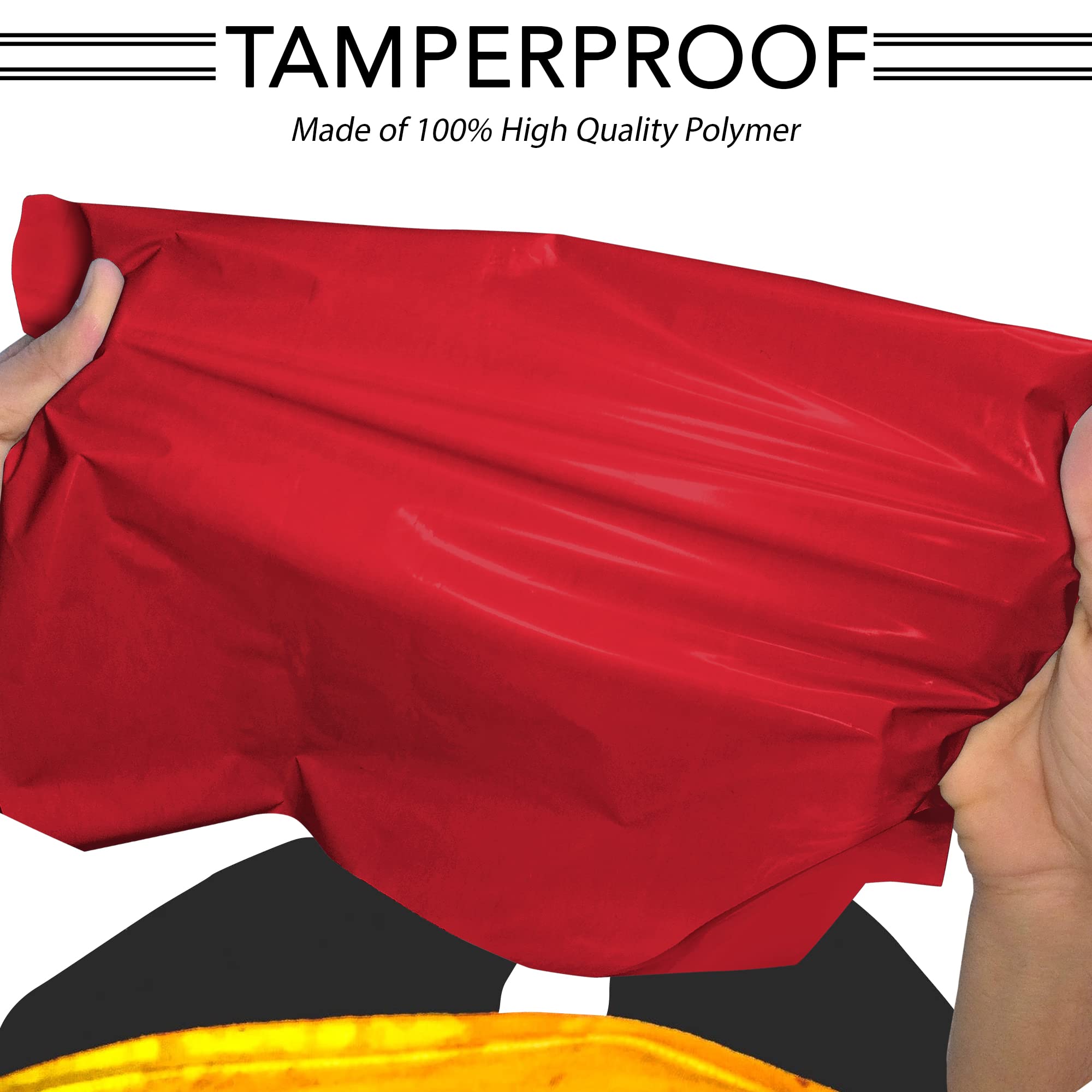 iSOUL Strong Large Mailing Postal Bags - 100 Pack | 12 x 16 Inch | Red | Water Resistant 4