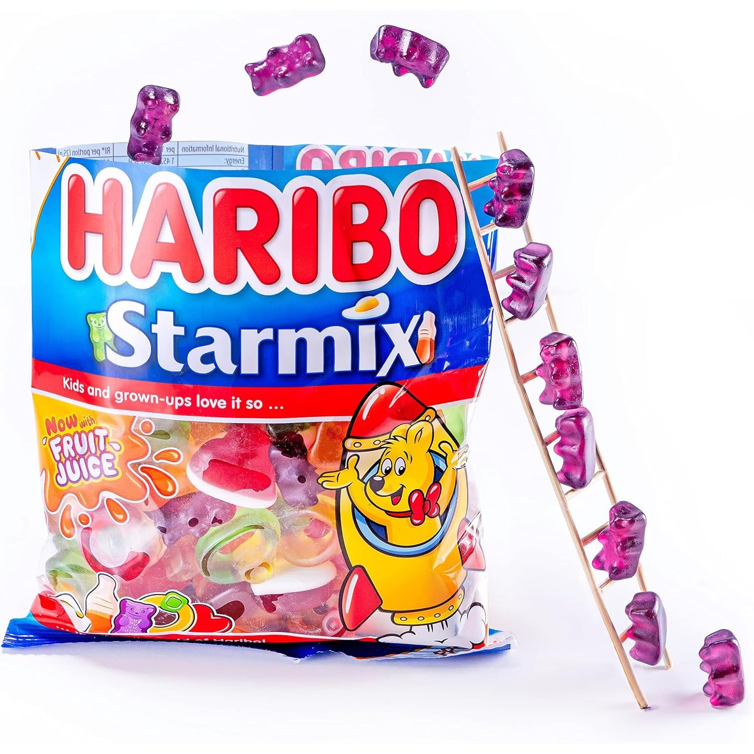 HARIBO Starmix with Real Fruit Juice, Iconic Fruit & Cola Gummy Sweets, 140g 8