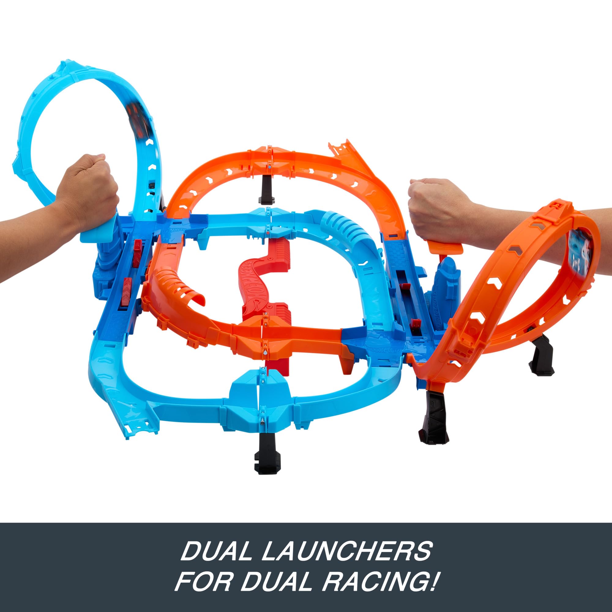 Hot Wheels Ultra Hots Blast Launch Face-Off Track Set - 2 Car Race & Crash Playset for Kids 9