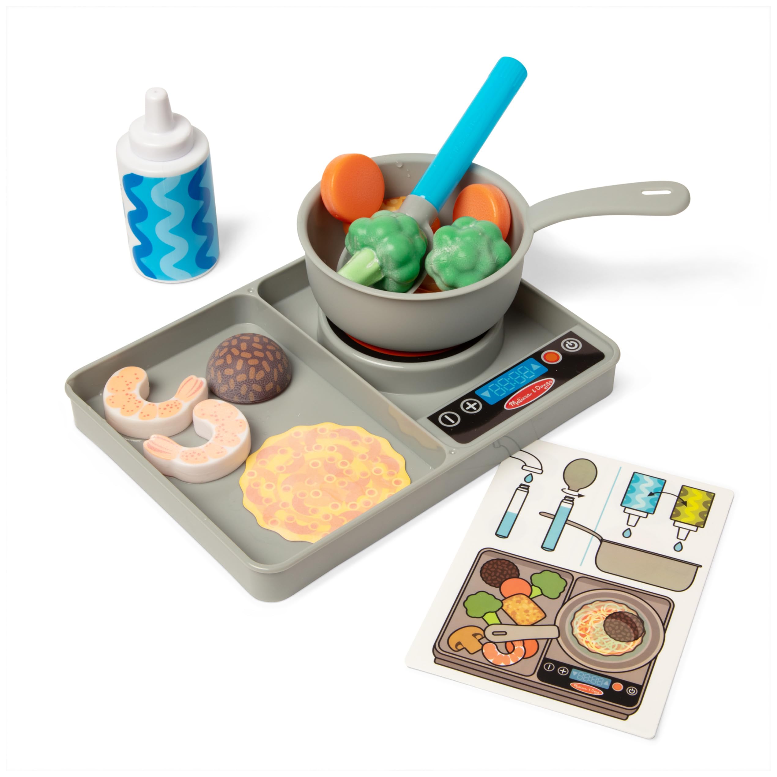 Melissa & Doug Simmer & Stir Stovetop Play Set - Color-Changing Play Food | Ages 3+ 1