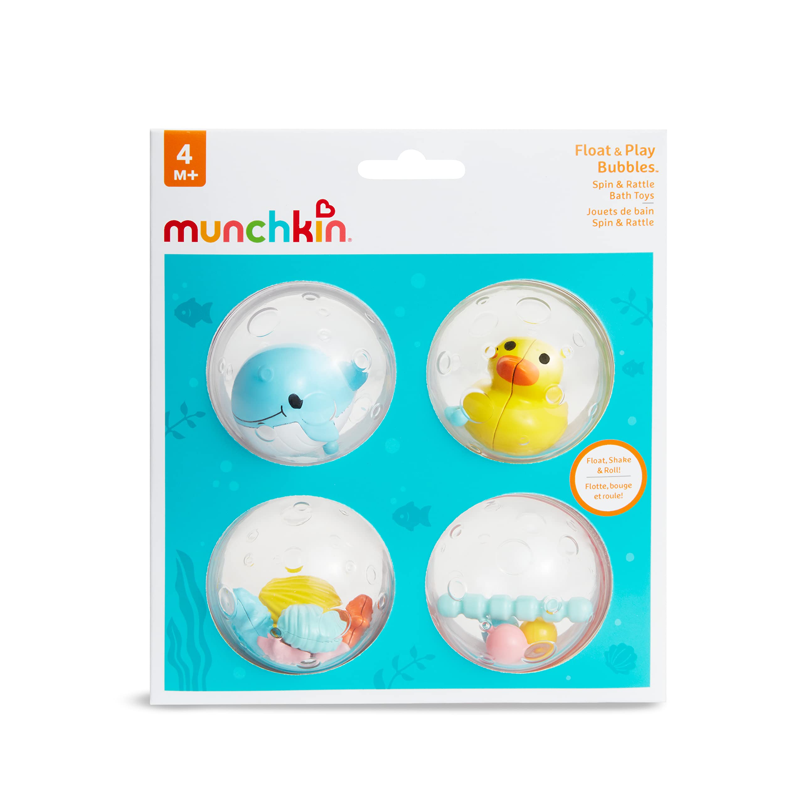 Munchkin Float and Play Bubbles Bath Toy - Spinning, Rattling & Floating Water Play for Babies 4+ Months 4
