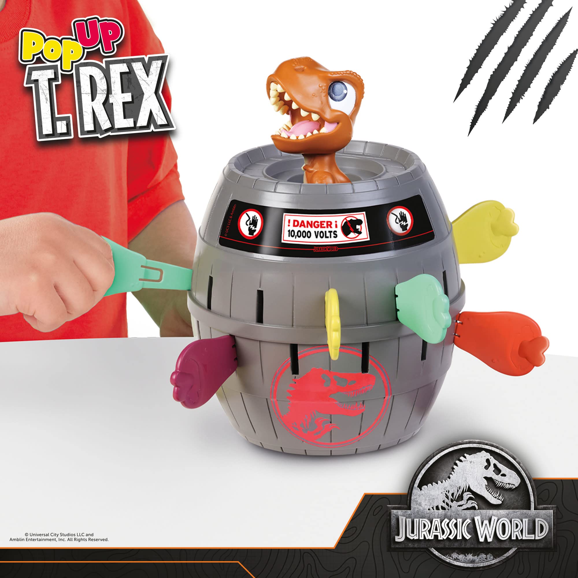 TOMY Pop Up Trex Classic Children's Action Game - Family Board Game for Kids 4+ 5