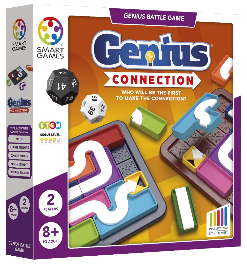 SmartGames Genius Connection - 2 Player Battle Puzzle Game, Ages 8+