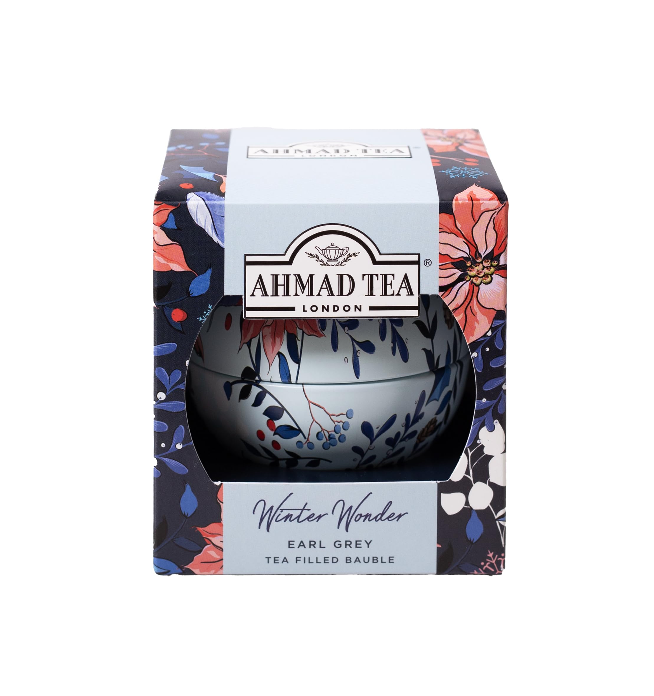Ahmad Tea Winter Wonderland - Earl Grey Loose Leaf Tea 25g in Reusable Christmas Bauble