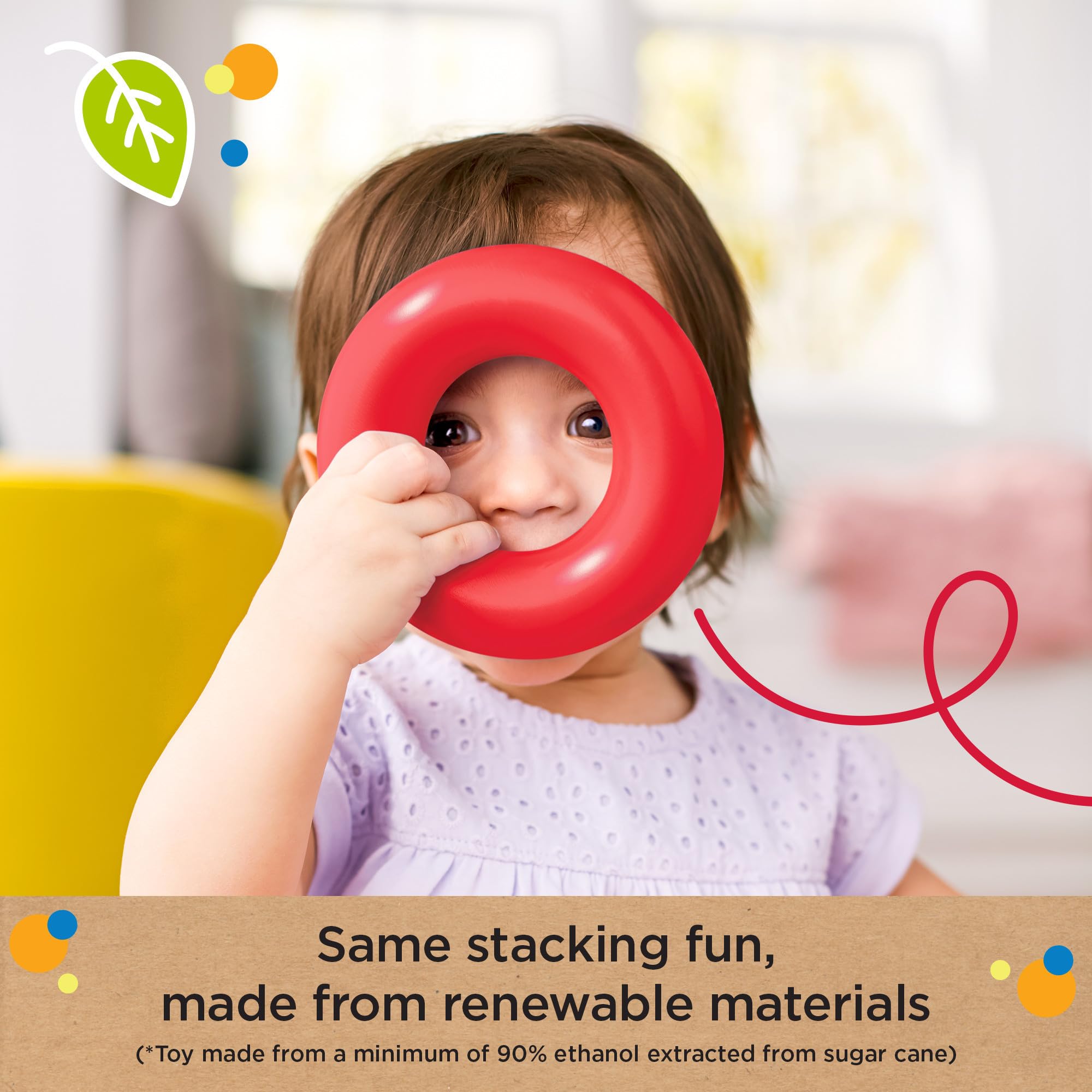 Fisher-Price Eco Rock-a-Stack Stacking Toy | 5 Colorful Rings | Ages 6 Months+ 6