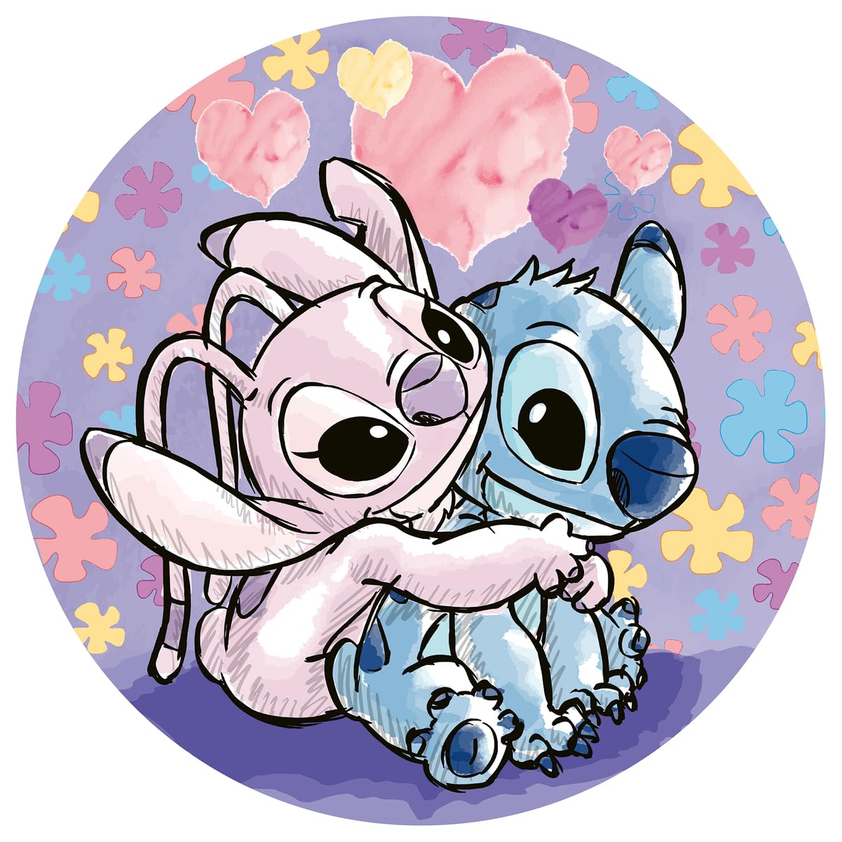 Ravensburger Disney Stitch Gifts - Circular 500 Piece Jigsaw Puzzle | 52cm Diameter