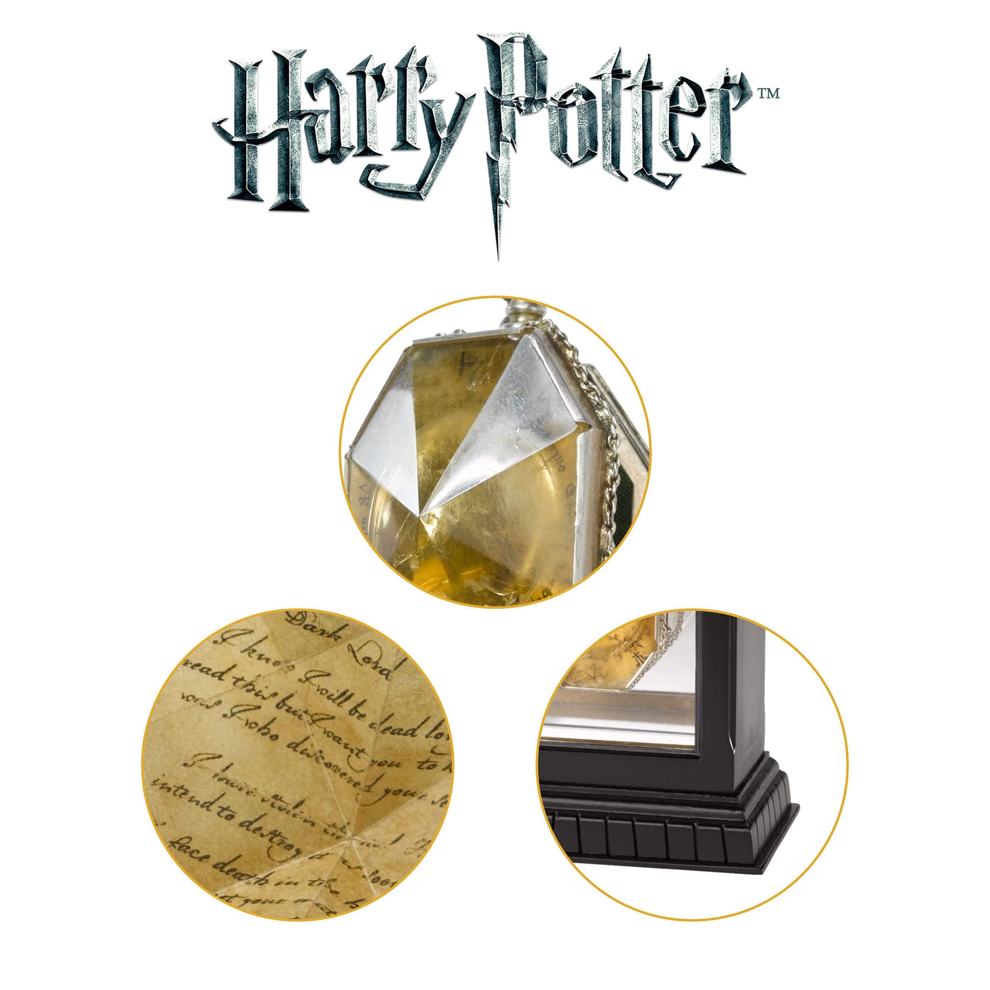 The Noble Collection Harry Potter The Locket from the Cave - Die-Cast Metal Locket with Chain & Wooden Display Case 11