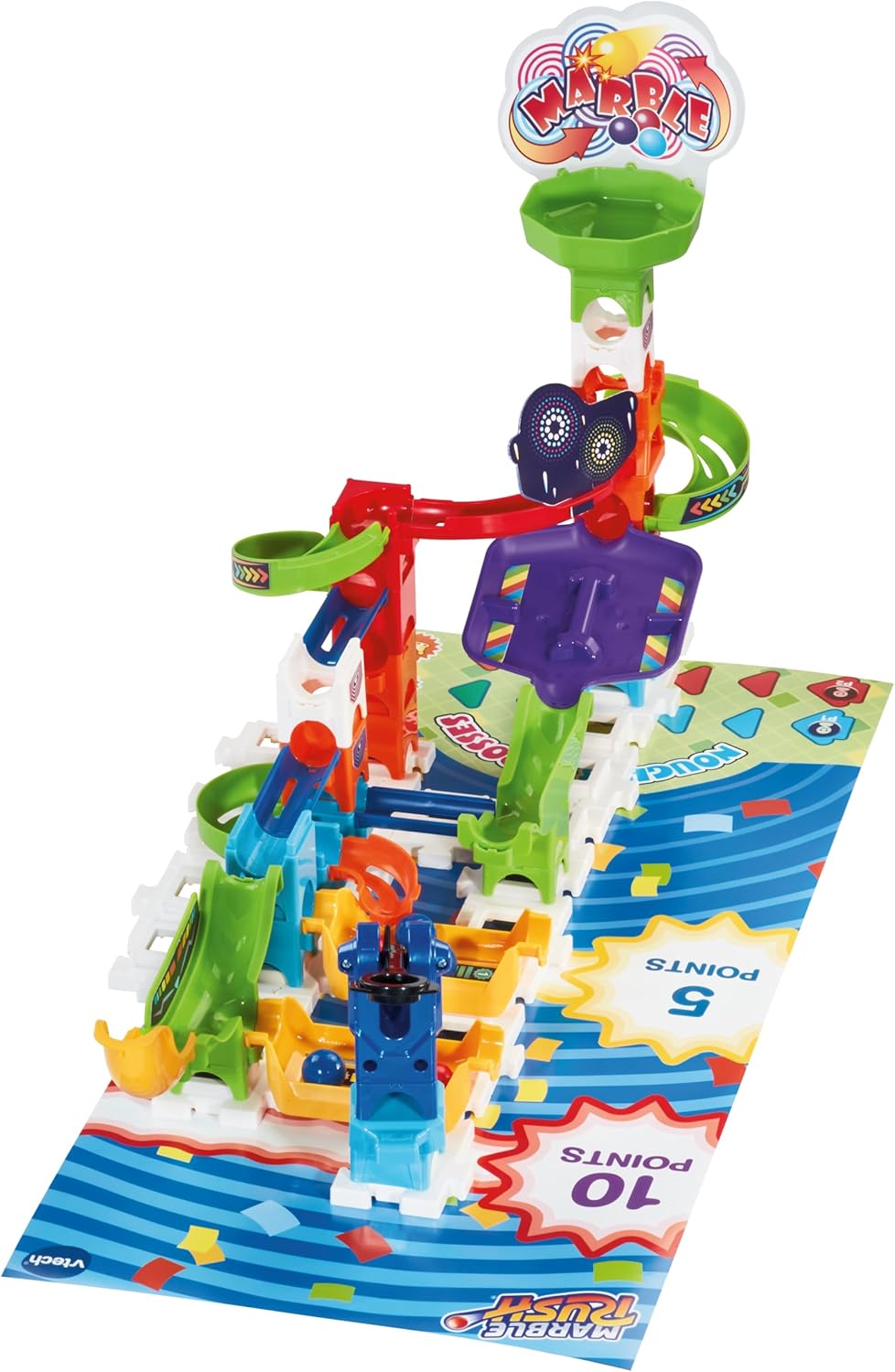 VTech Marble Rush Game Zone Construction Set with 12 Marbles and 62 Build Pieces 4