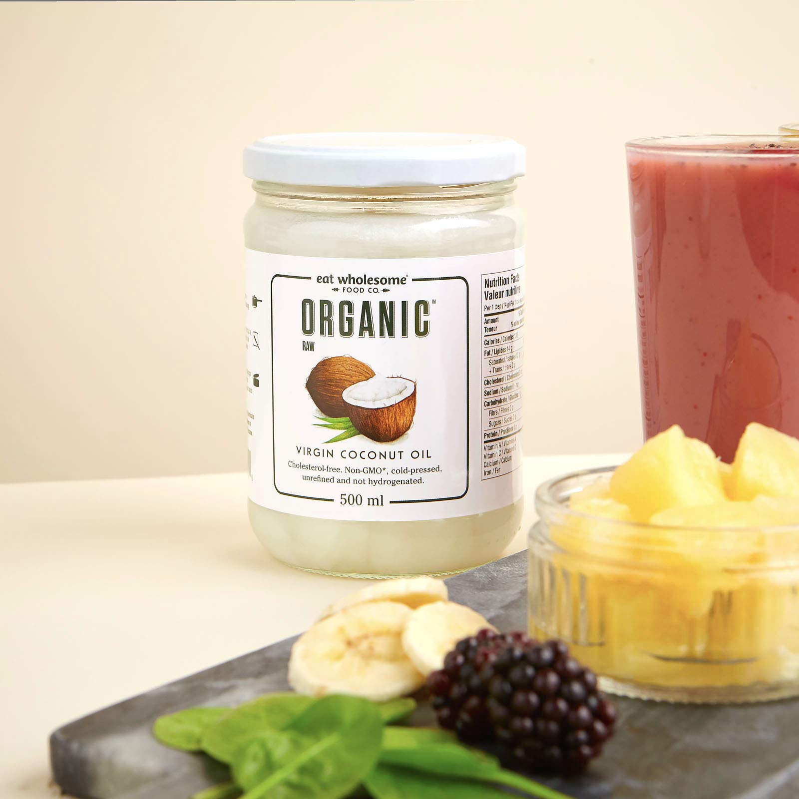Eat Wholesome Organic Virgin Coconut Oil - Raw Cold-Pressed | 500 ml Glass Jar 3
