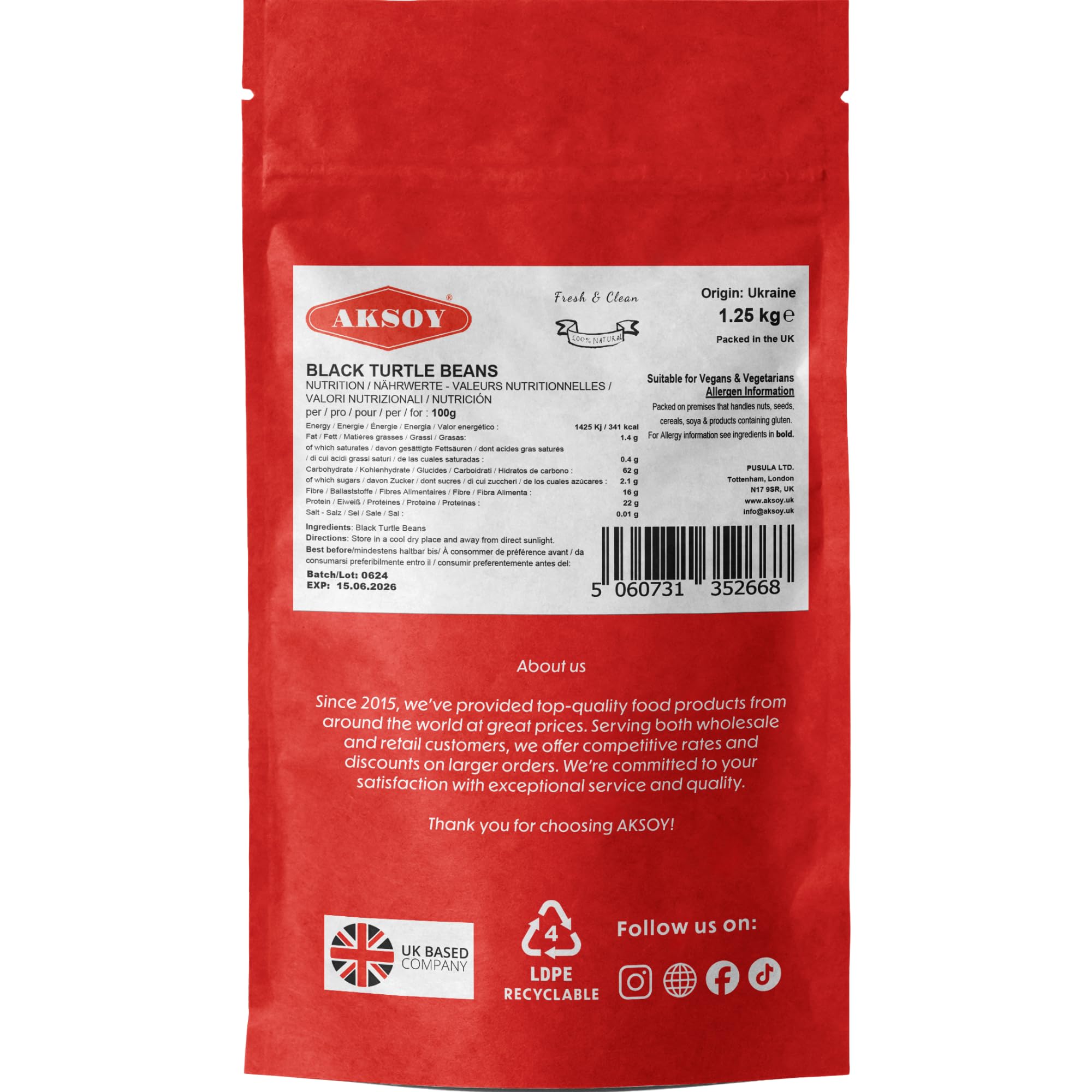 Aksoy Black Turtle Beans 1250g | Dried Black Beans for Soups, Stews & Sauces 5